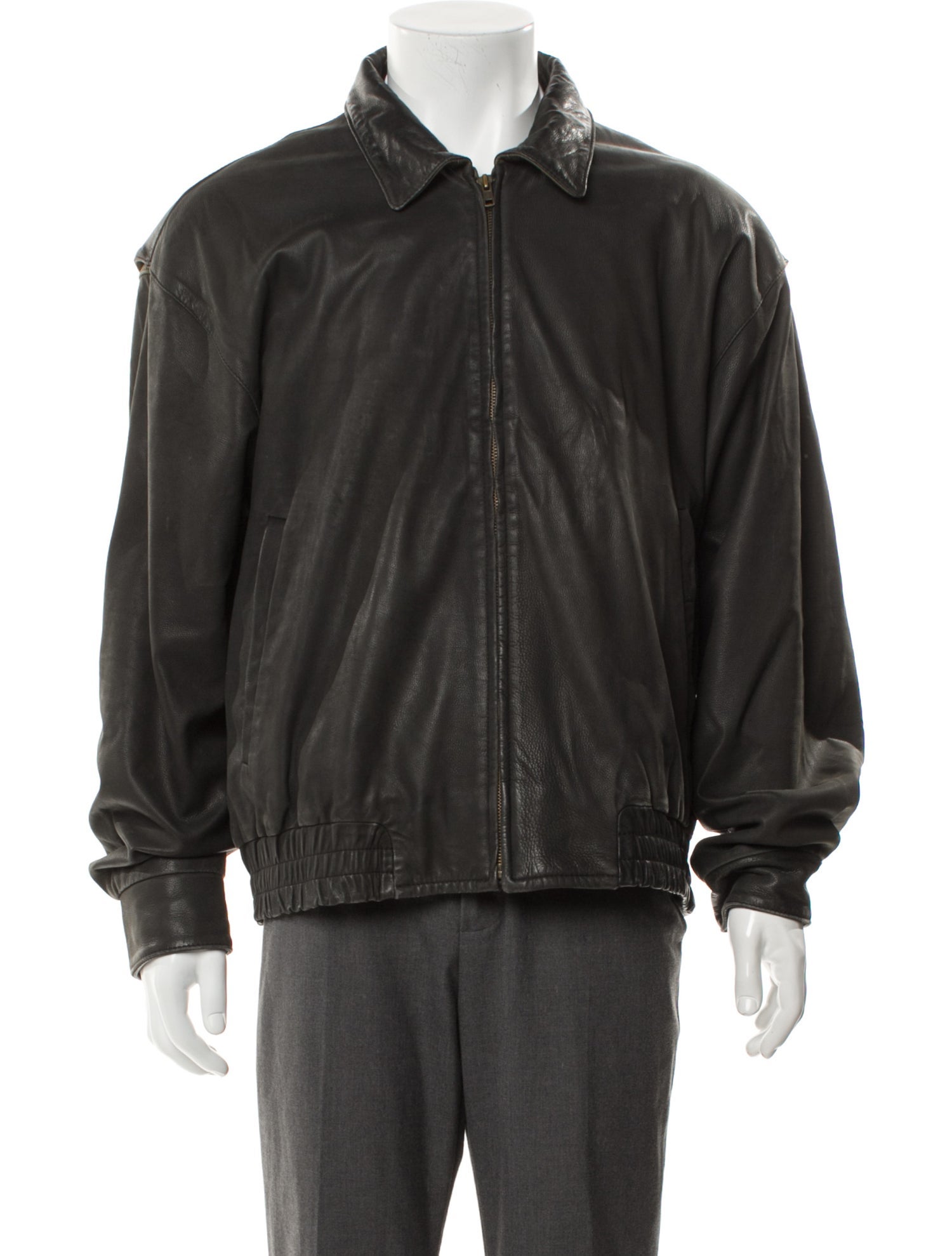 Paul Stuart Leather Windbreaker