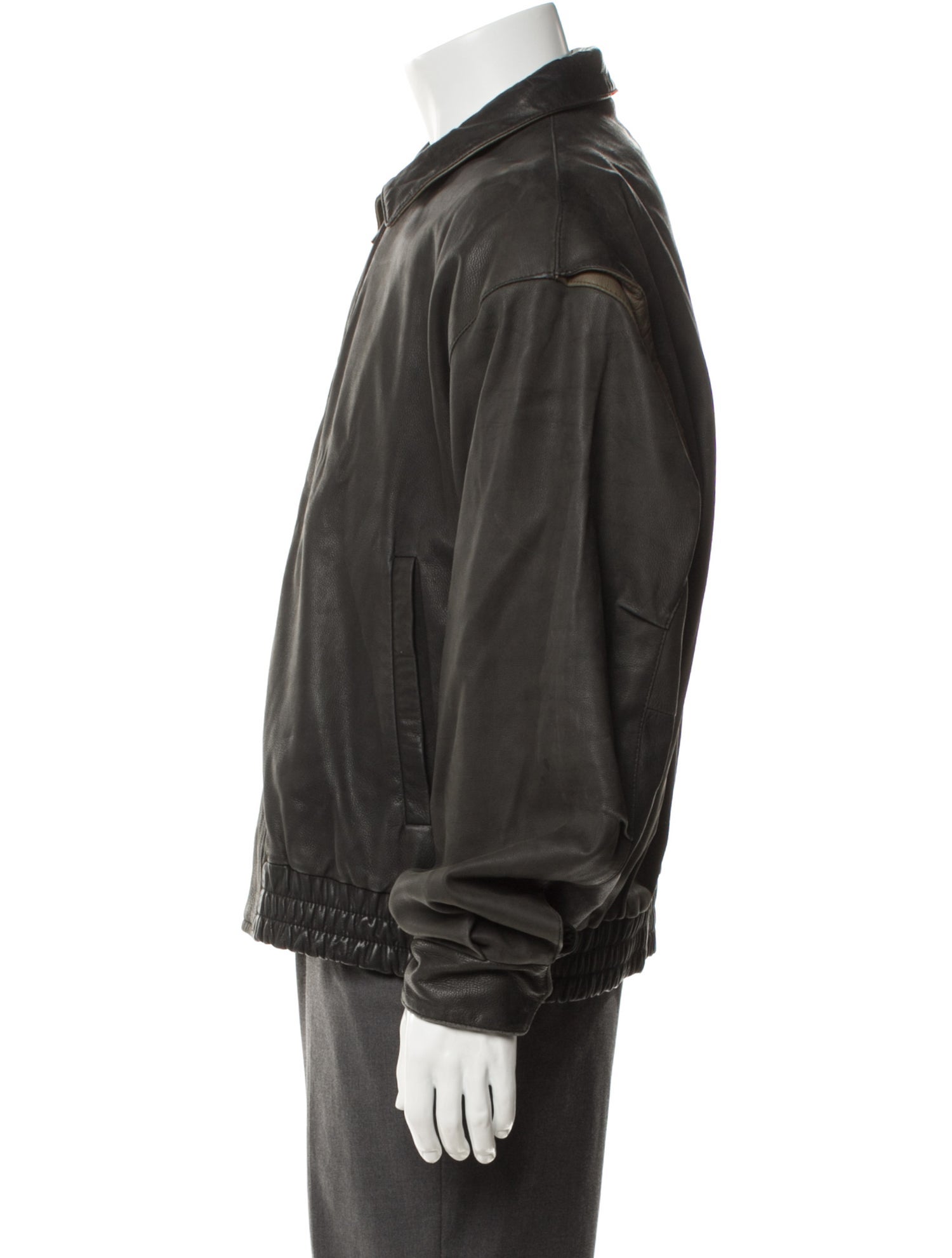 Paul Stuart Leather Windbreaker