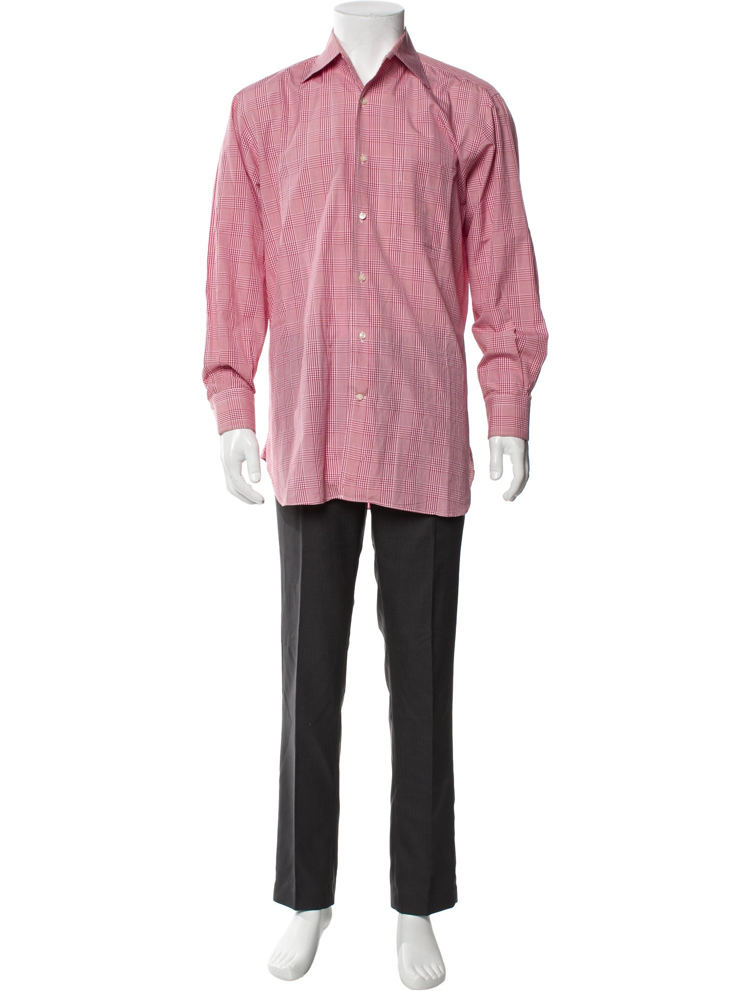 Paul Stuart Plaid Print Long Sleeve Shirt