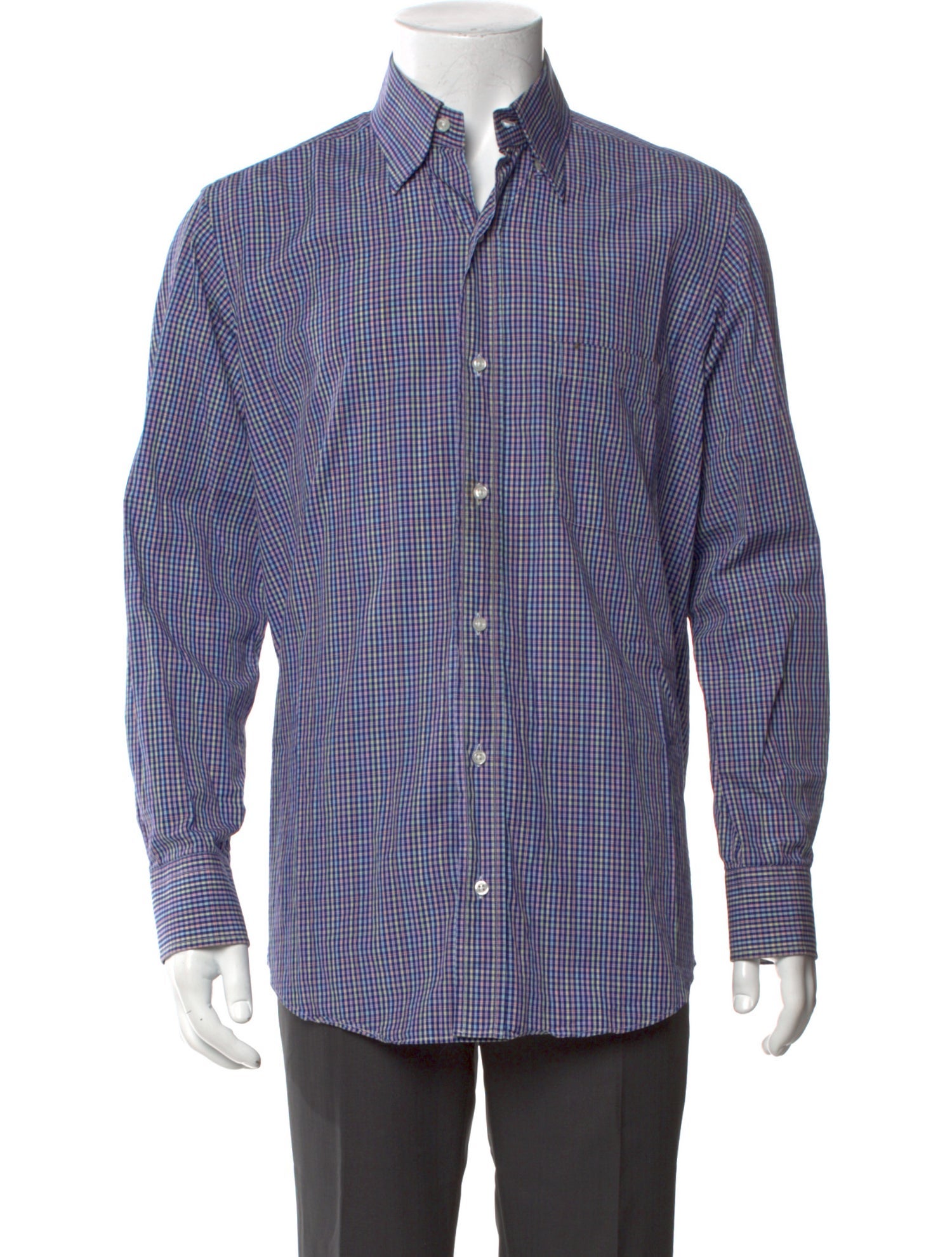 Paul Stuart Plaid Print Long Sleeve Shirt