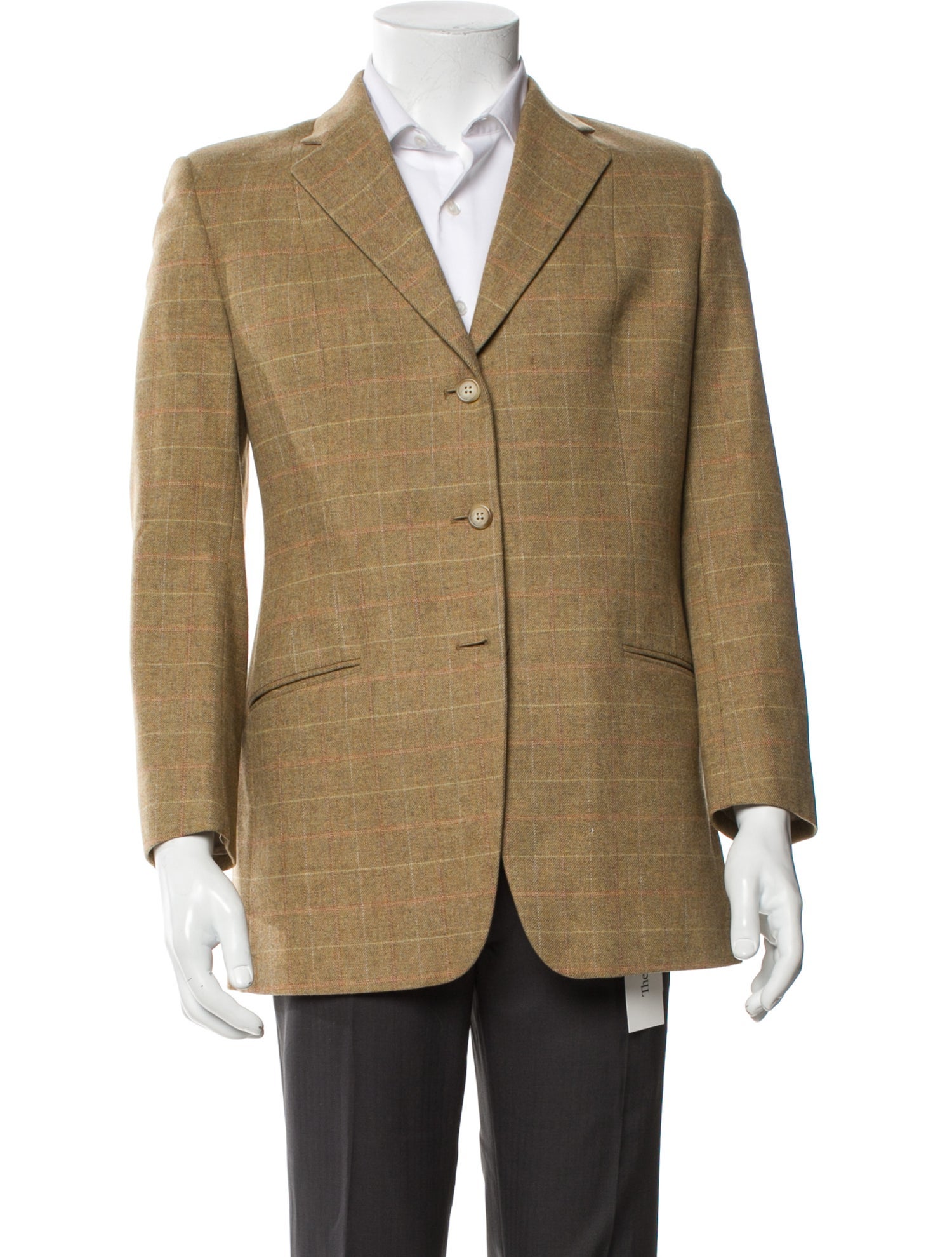 Paul Stuart Wool Plaid Print Blazer