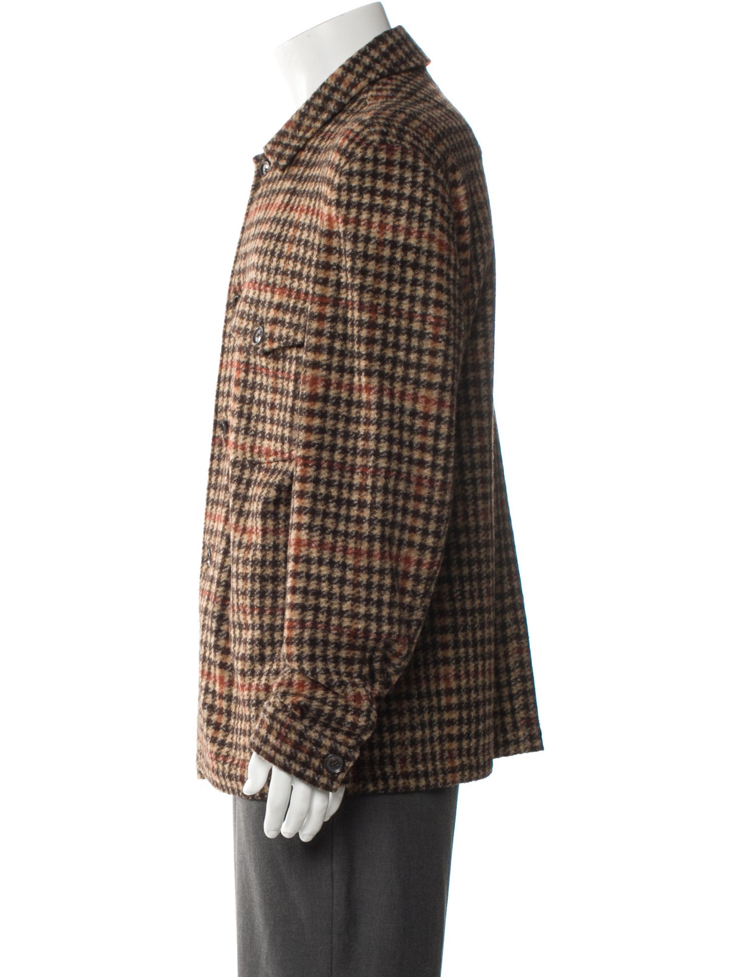 Paul Stuart Houndstooth Print Coat