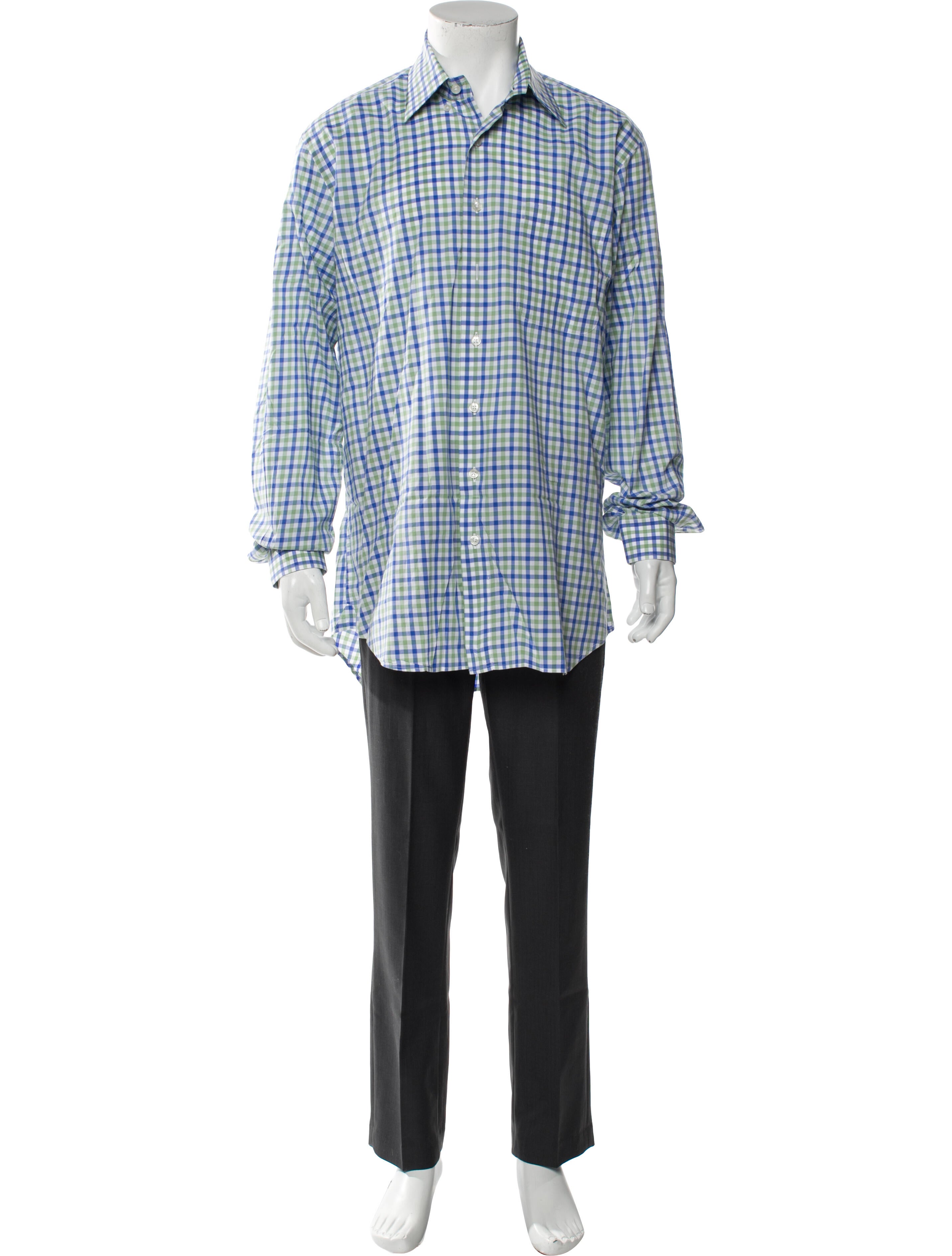Paul Stuart Plaid Print Long Sleeve Shirt