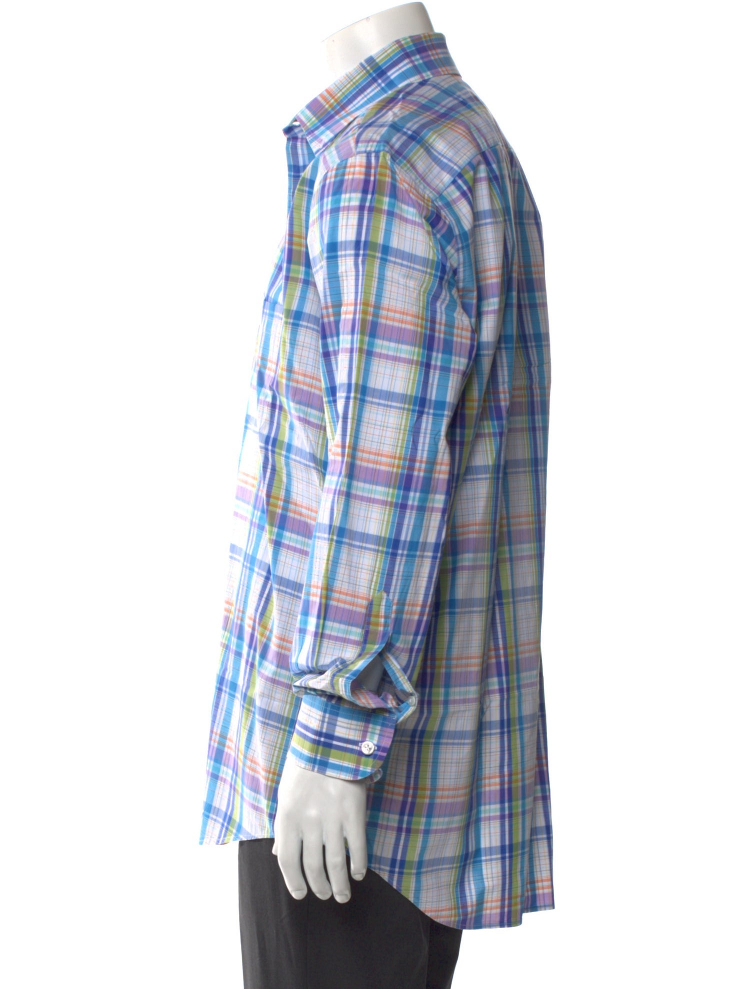 Paul Stuart Plaid Print Long Sleeve Shirt