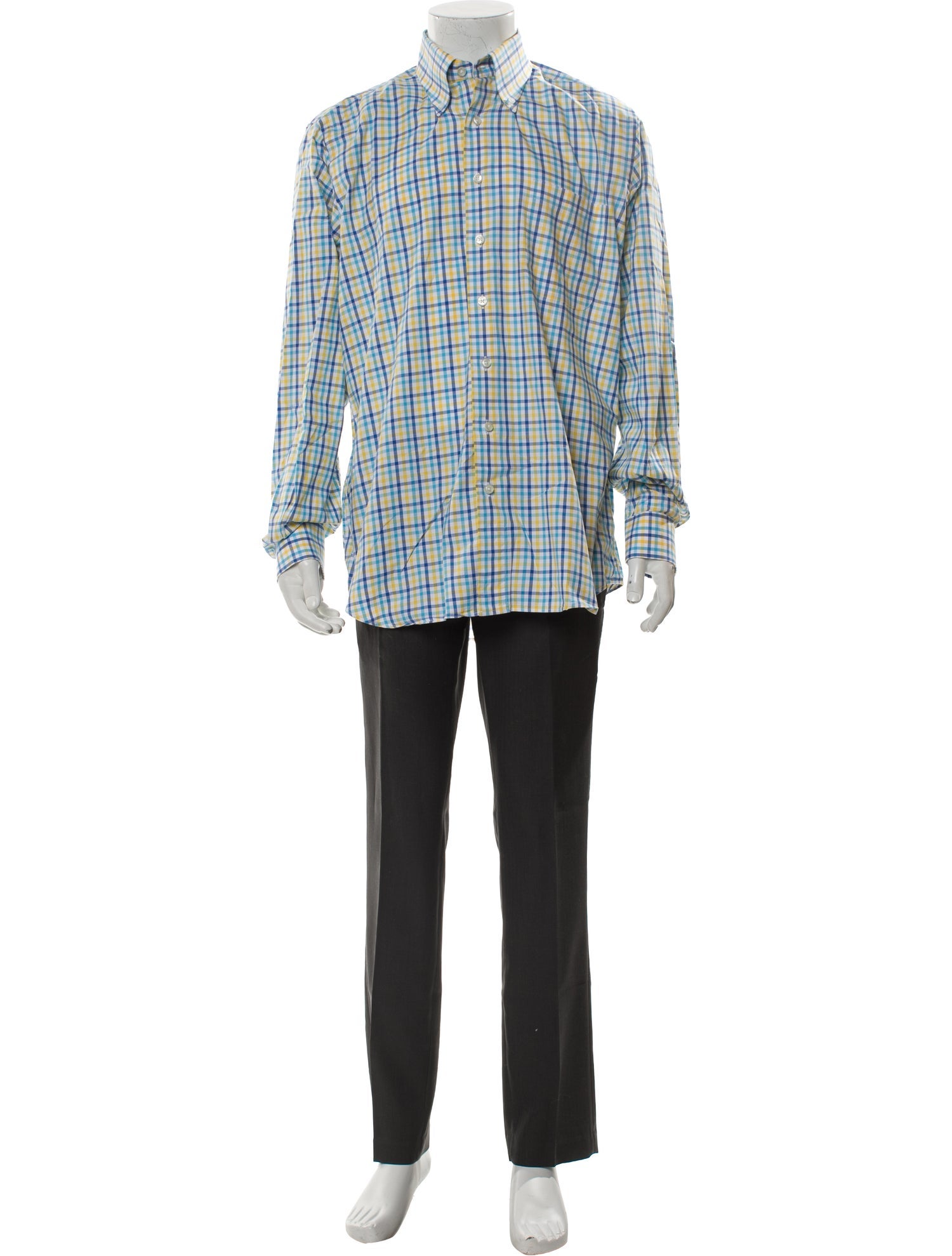 Paul Stuart Plaid Print Long Sleeve Shirt