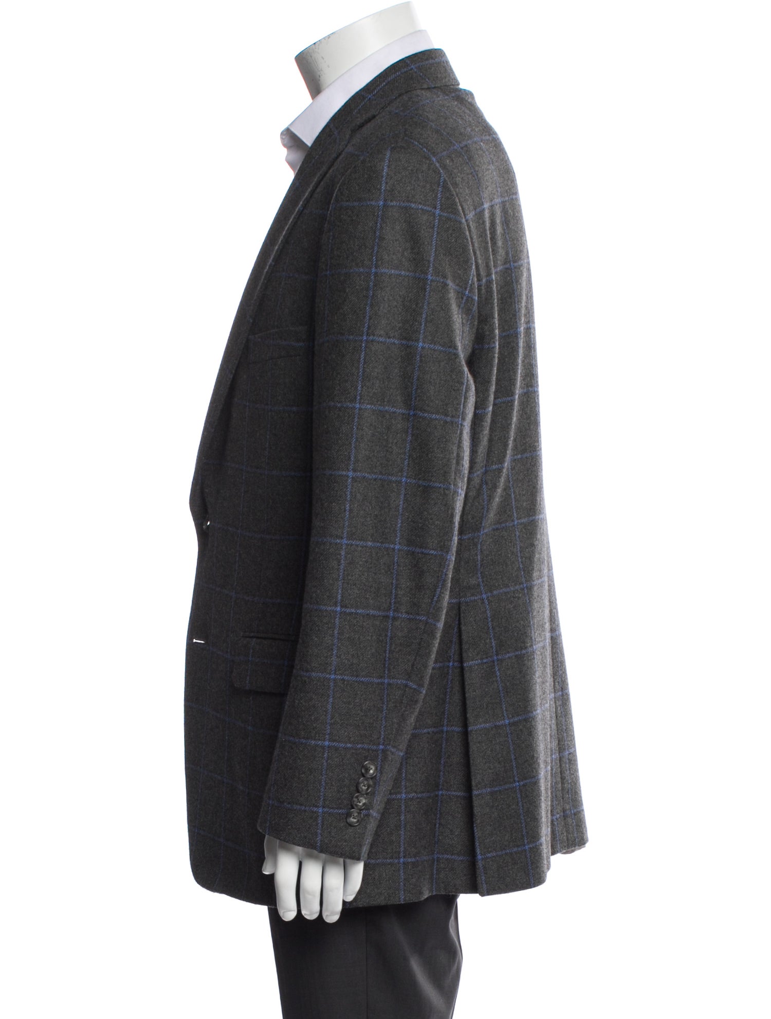 Paul Stuart Wool Plaid Print Two-Piece Blazer