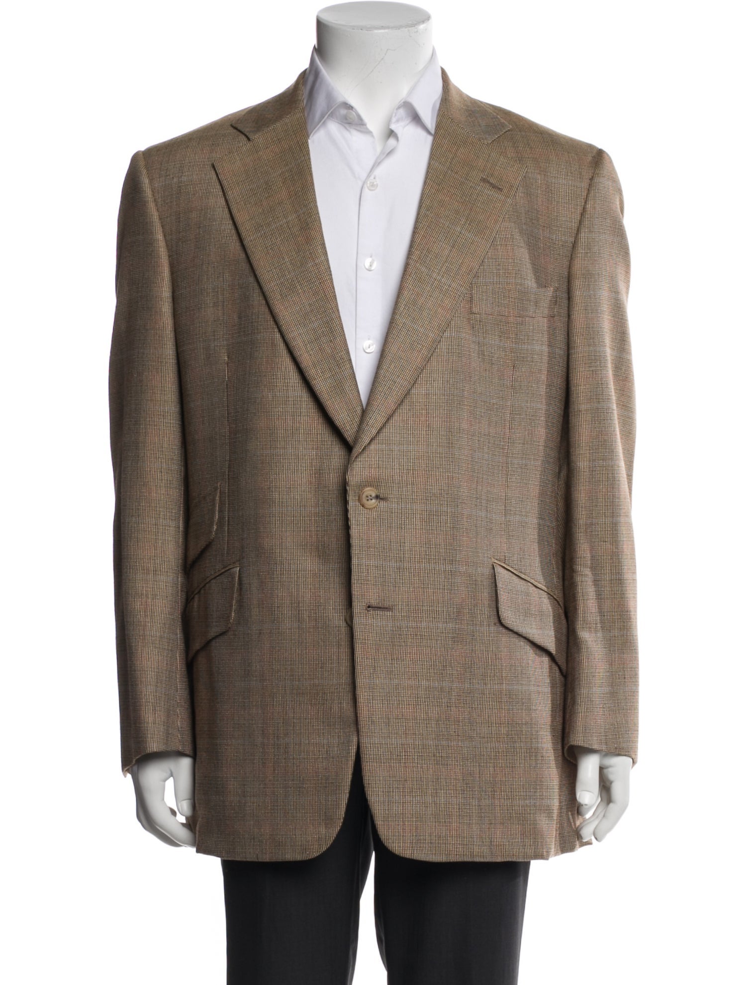 Paul Stuart Wool Plaid Print Sport Coat