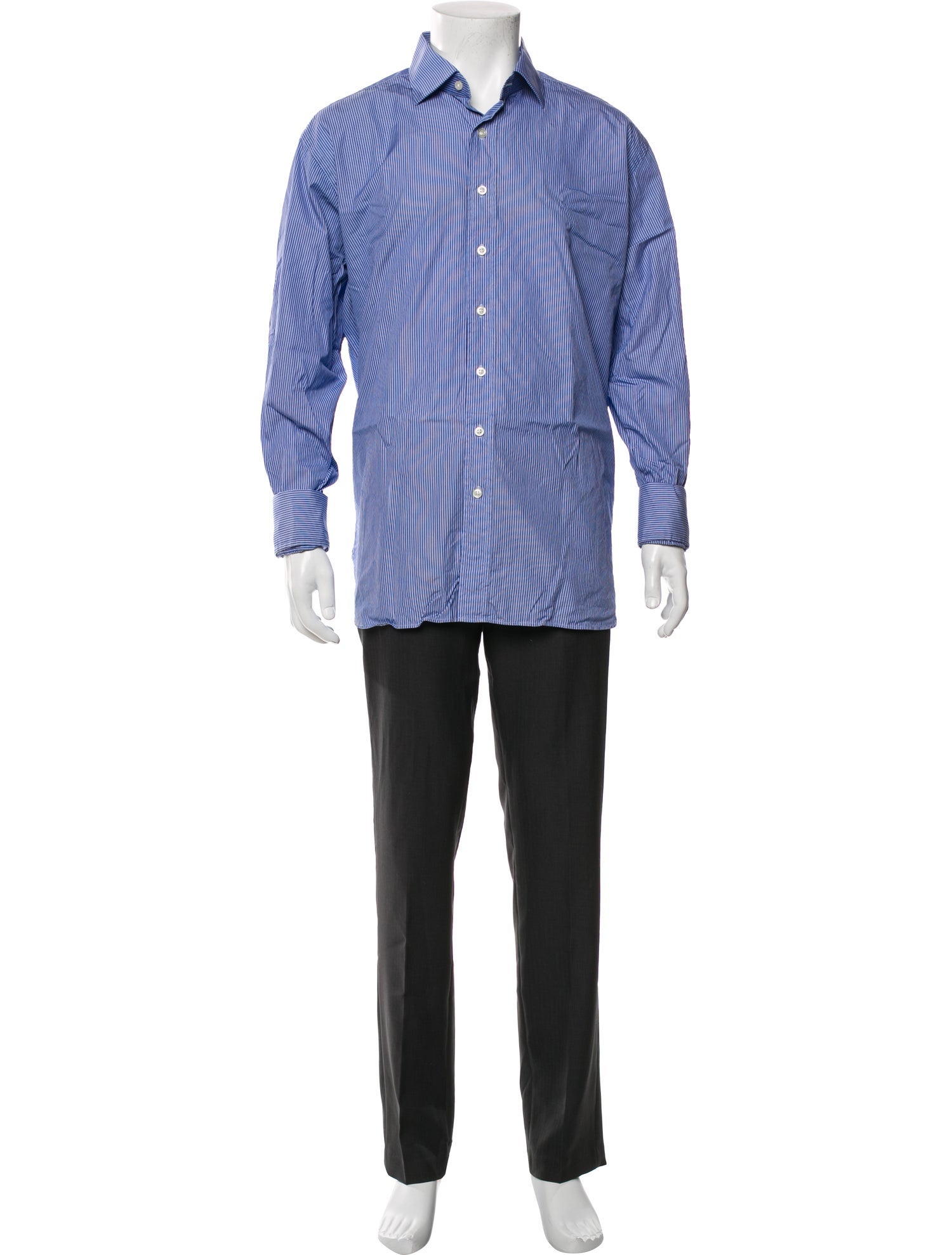 Paul Stuart Striped Long Sleeve Dress Shirt