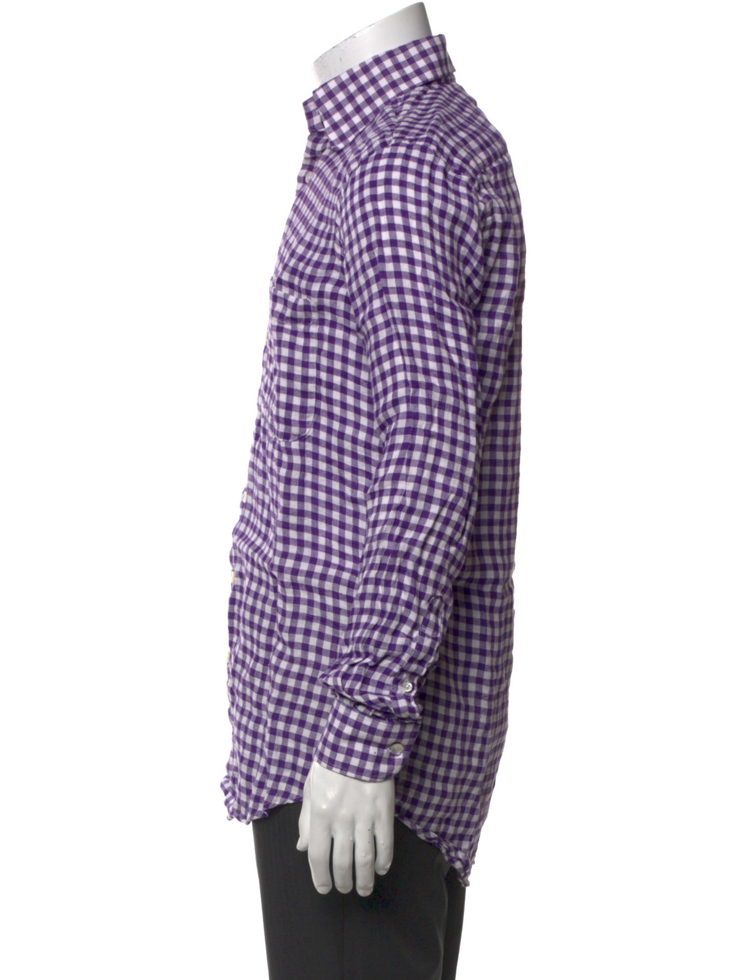 Paul Stuart Plaid Print Long Sleeve Dress Shirt