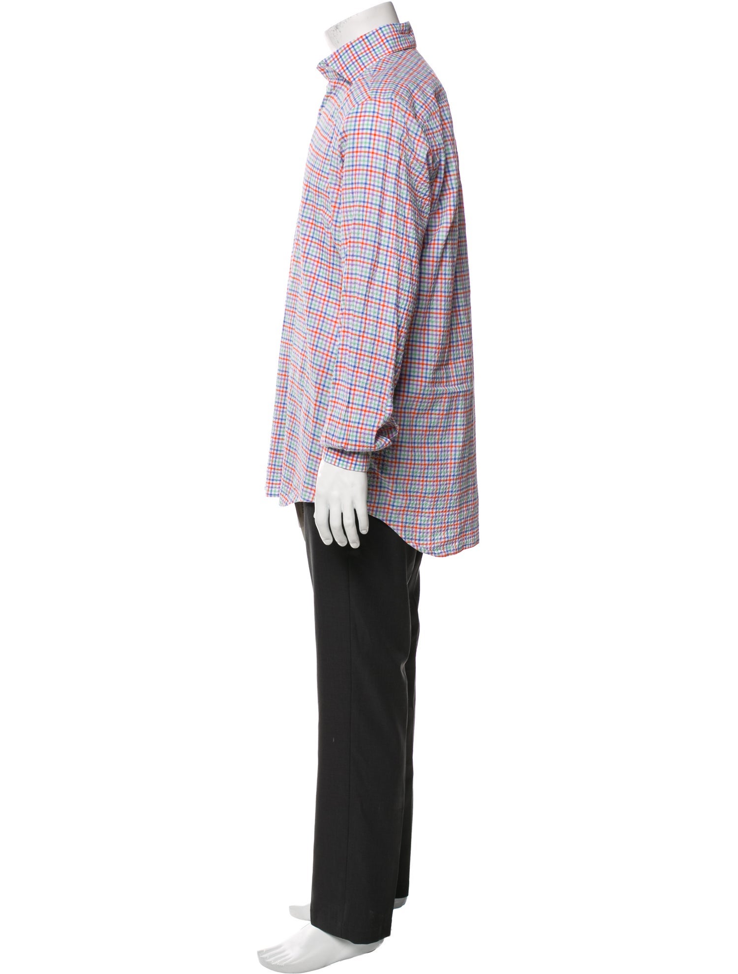 Paul Stuart Plaid Print Long Sleeve Dress Shirt