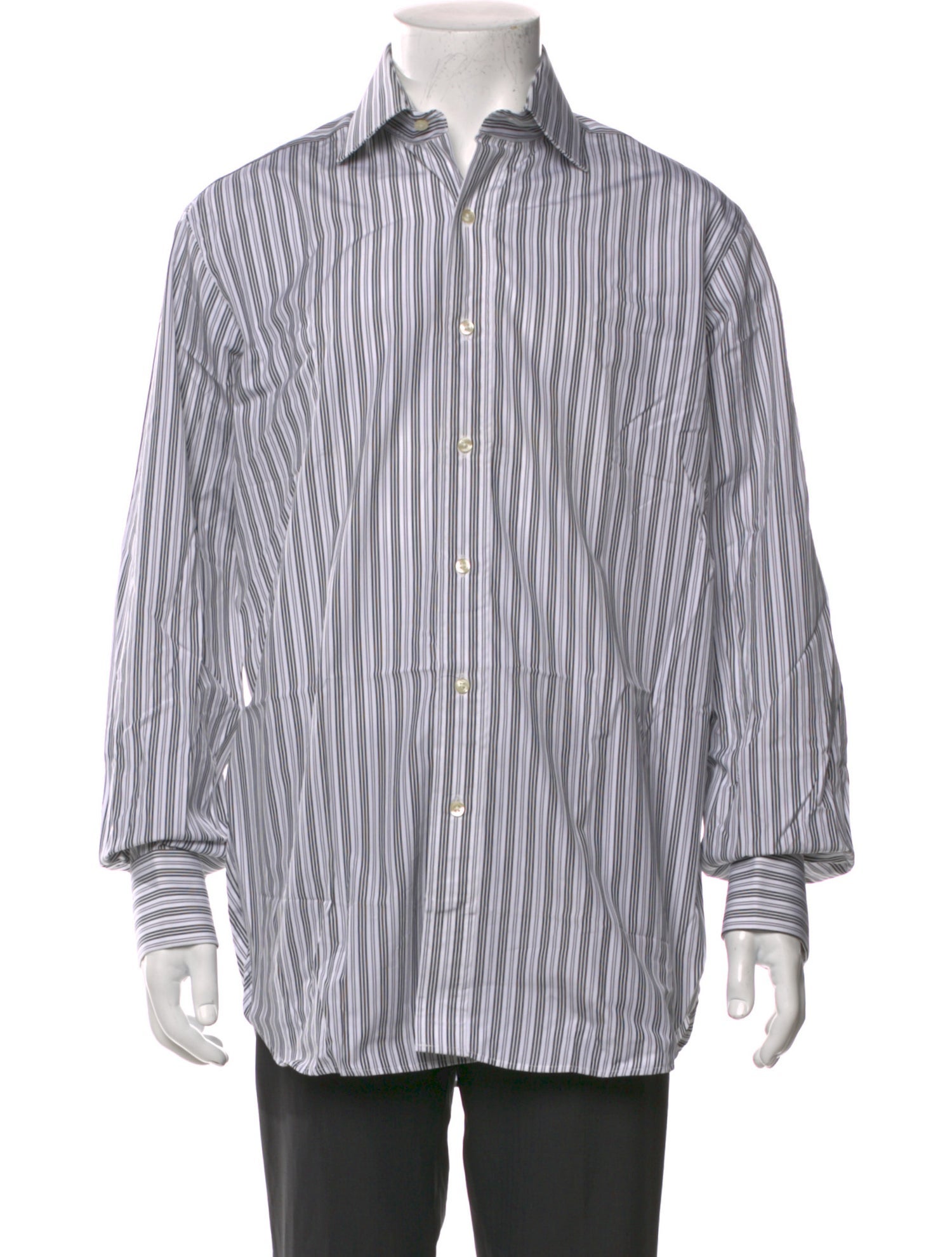 Paul Stuart Striped Long Sleeve Dress Shirt