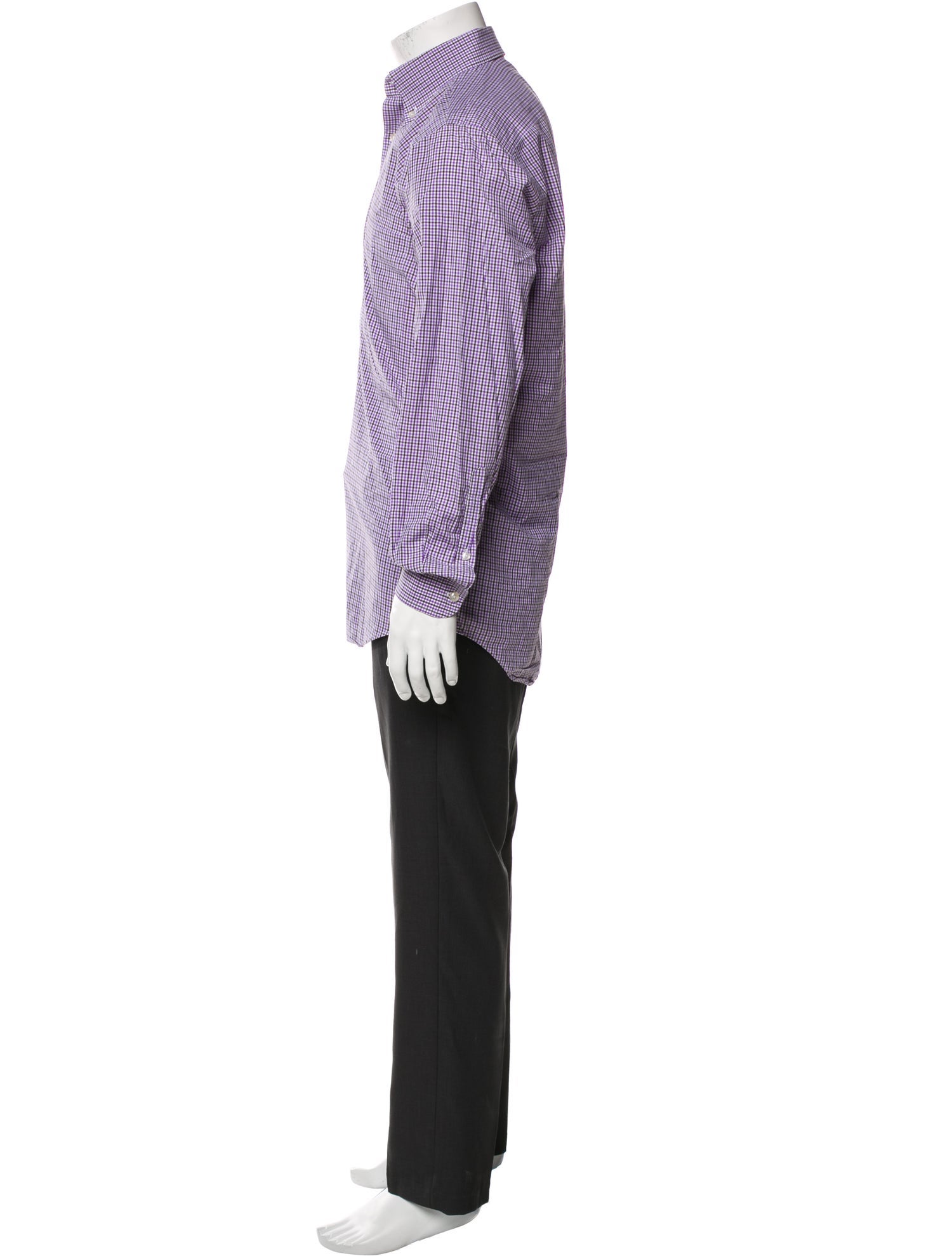 Paul Stuart Plaid Print Long Sleeve Dress Shirt