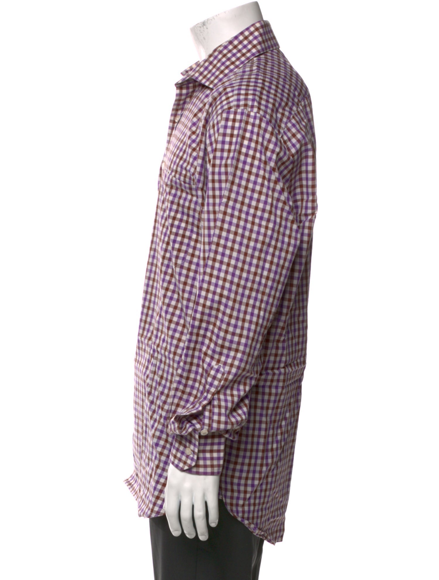 Paul Stuart Plaid Print Long Sleeve Dress Shirt