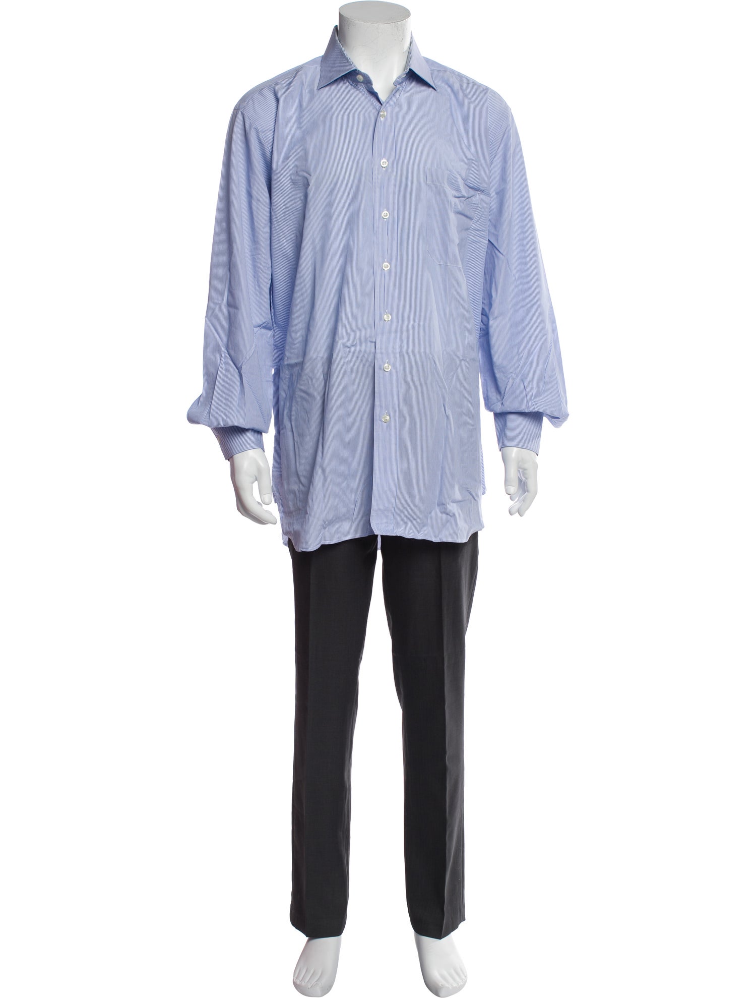 Paul Stuart Striped Collar Polo Shirt