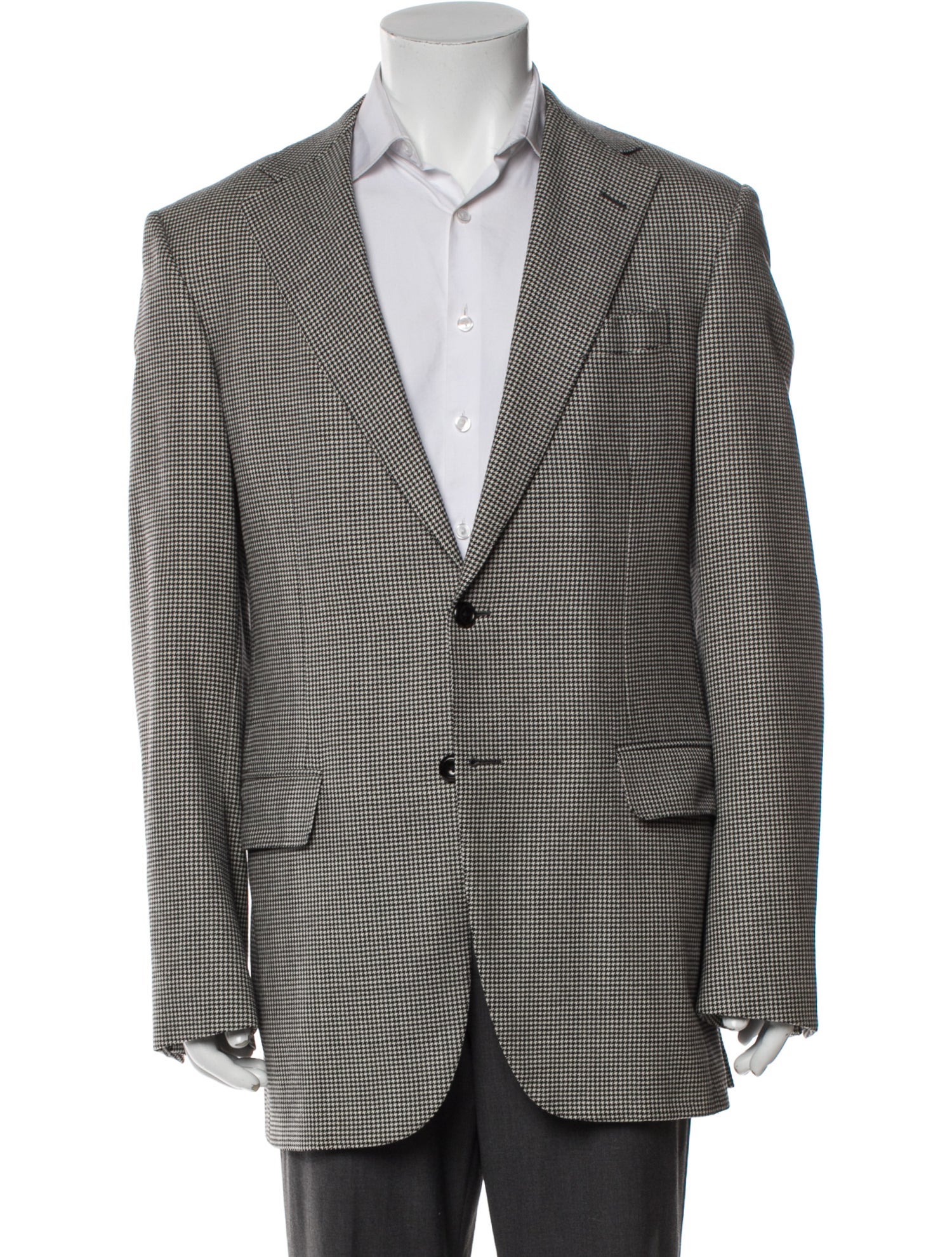 Paul Stuart Wool Houndstooth Print Blazer