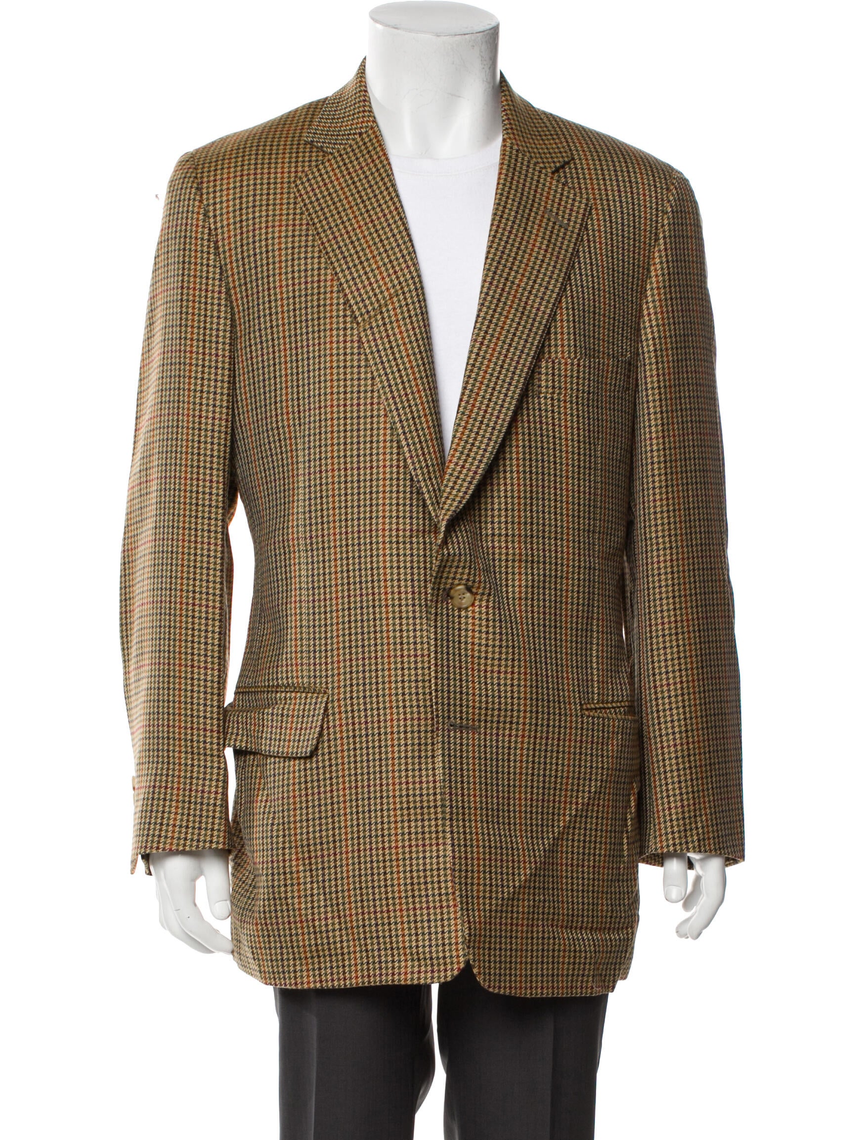 Paul Stuart Houndstooth Print Blazer