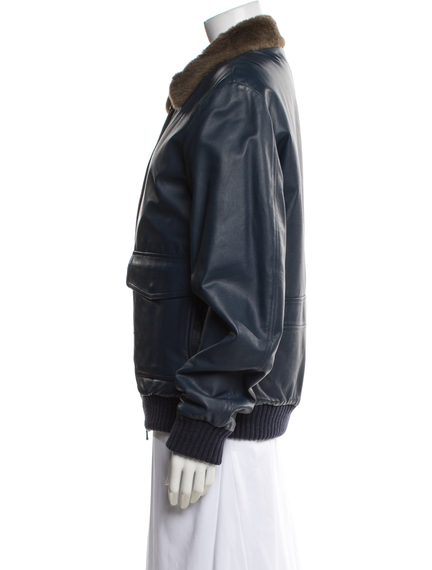 Paul Stuart Leather Bomber Jacket