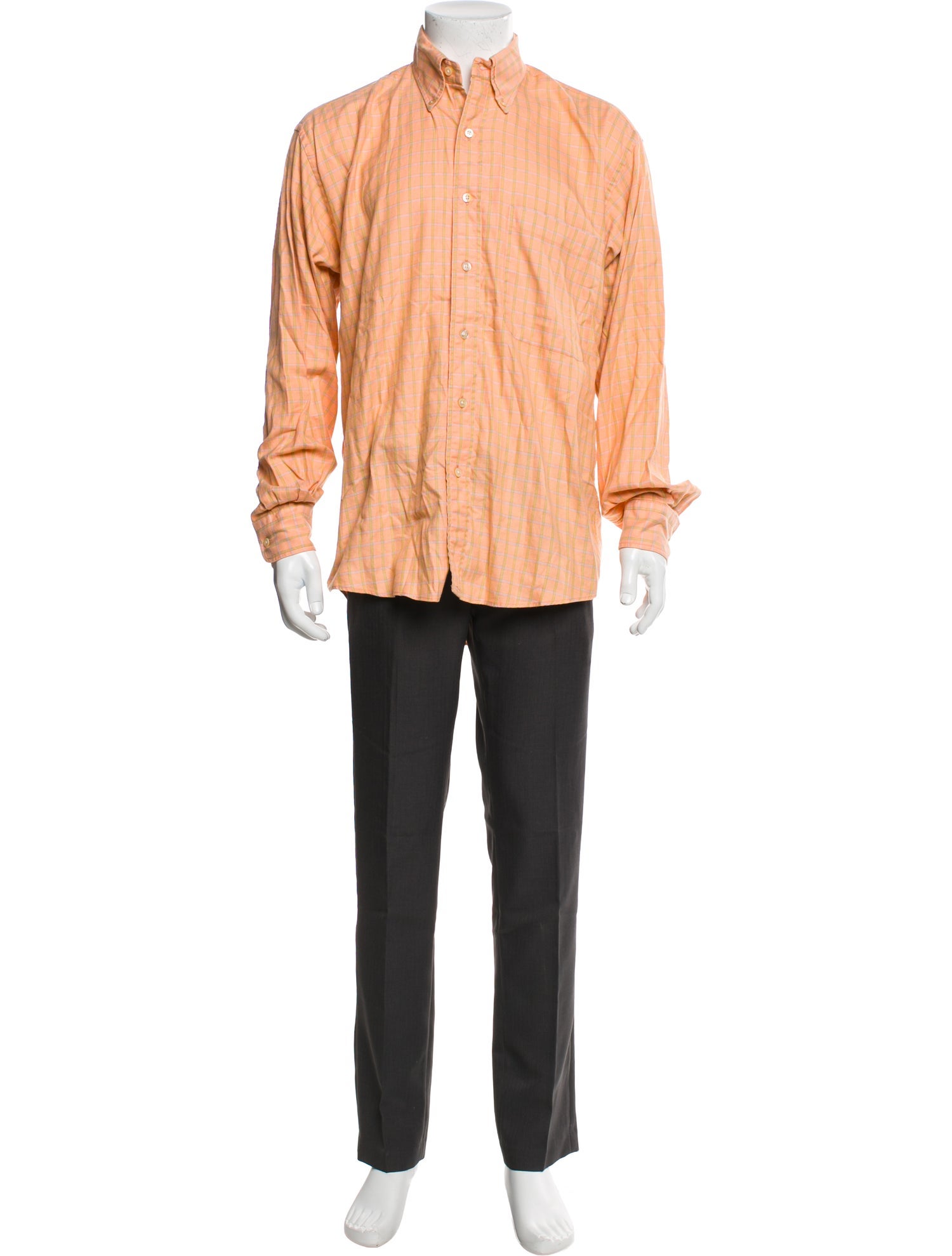 Paul Stuart Plaid Print Long Sleeve Shirt