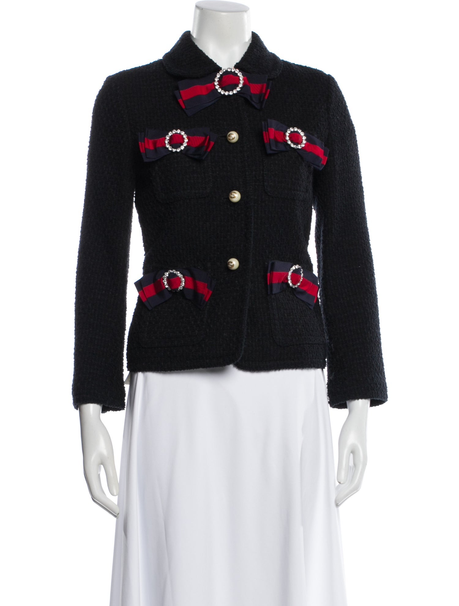 Paul Stuart Shearling Colorblock Pattern Fur Coat