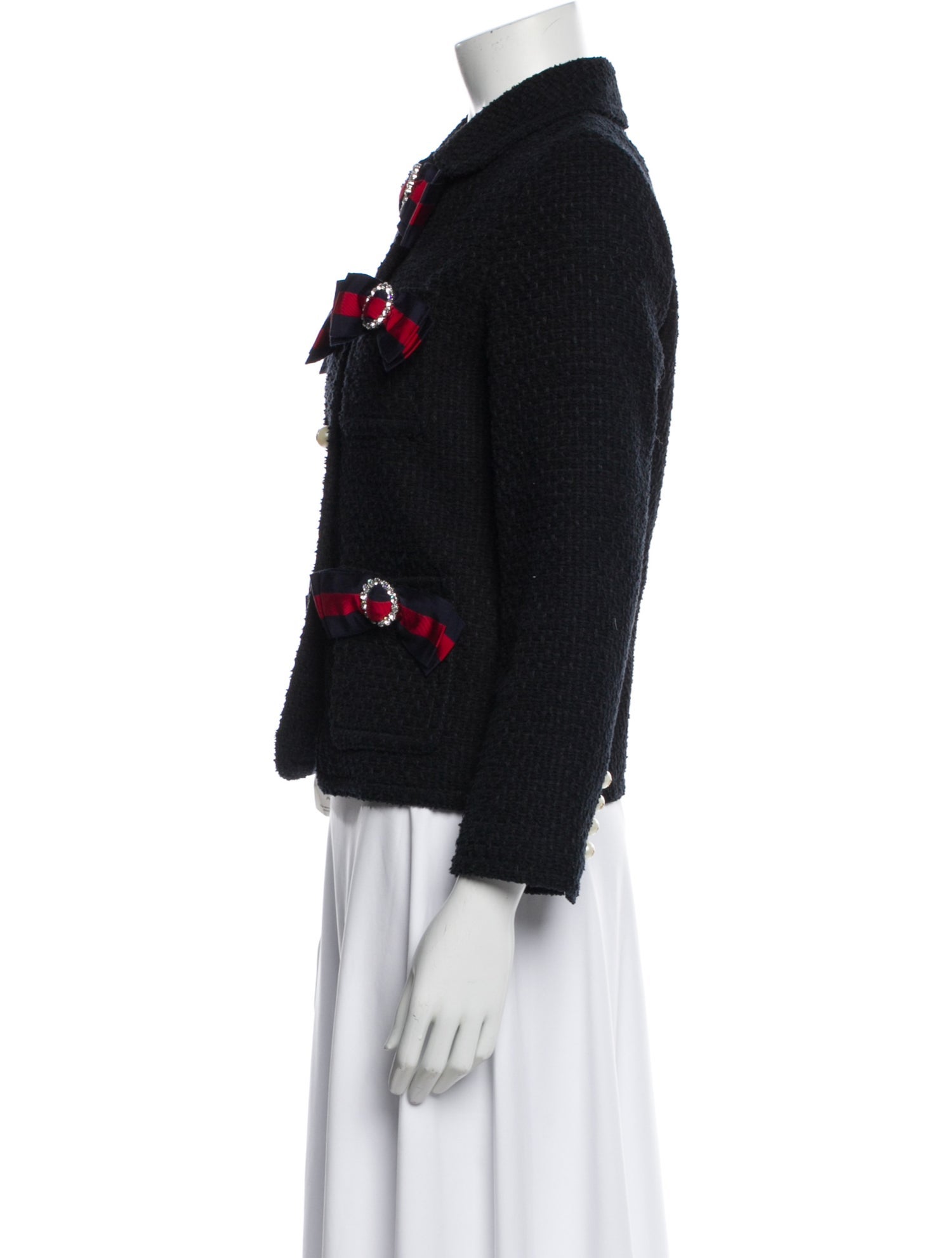 Paul Stuart Shearling Colorblock Pattern Fur Coat