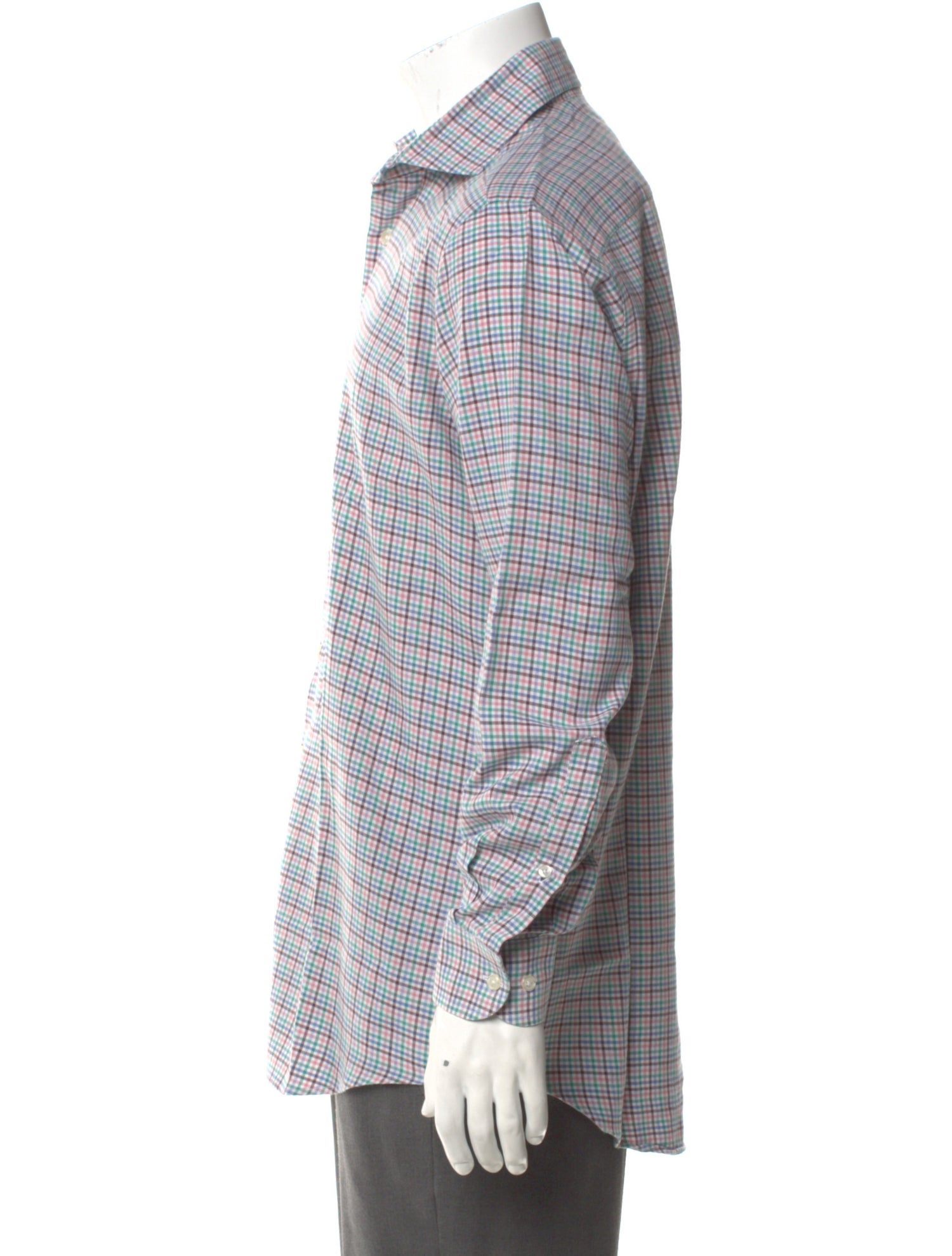 Paul Stuart Plaid Print Long Sleeve Shirt