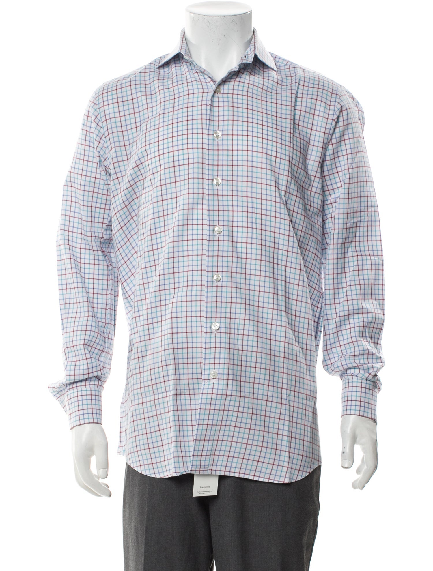 Paul Stuart Plaid Print Long Sleeve Shirt