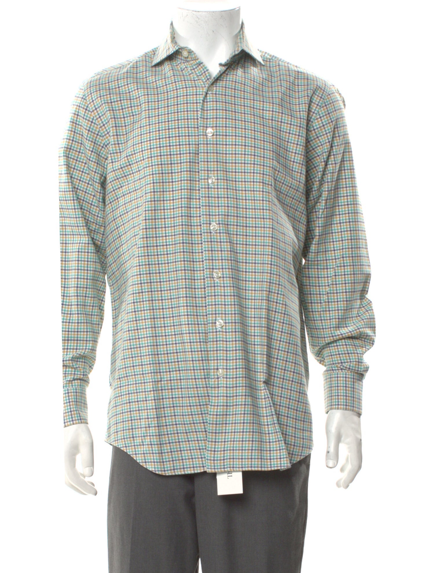 Paul Stuart Plaid Print Long Sleeve Shirt