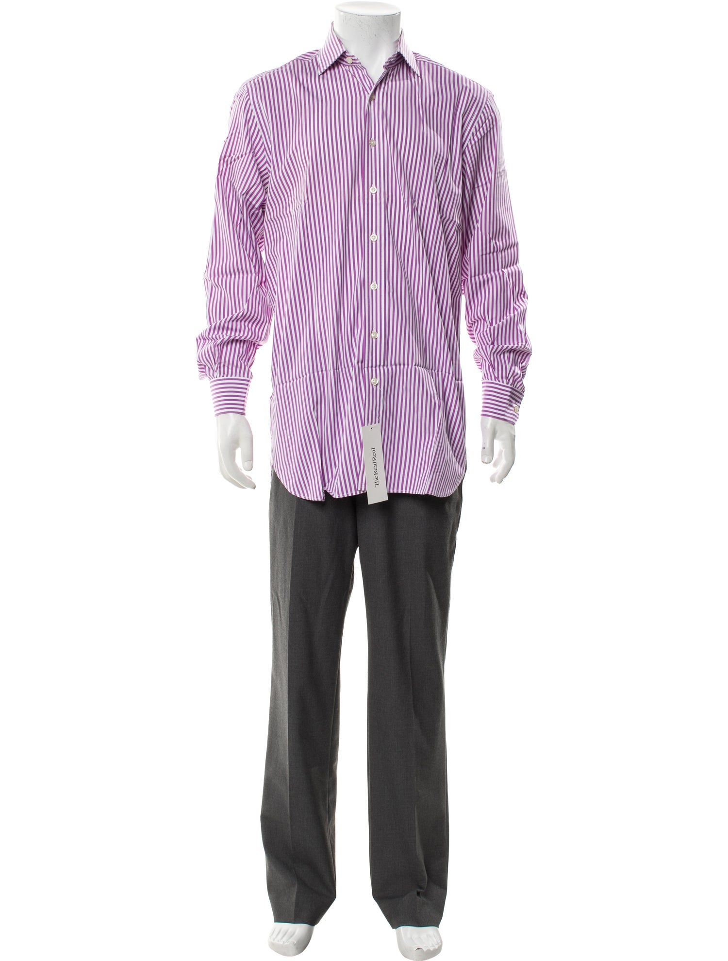 Paul Stuart Striped Long Sleeve Dress Shirt