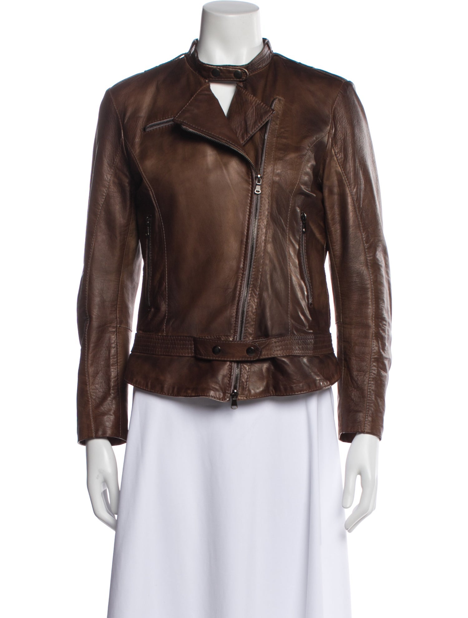 Paul Stuart Leather Biker Jacket