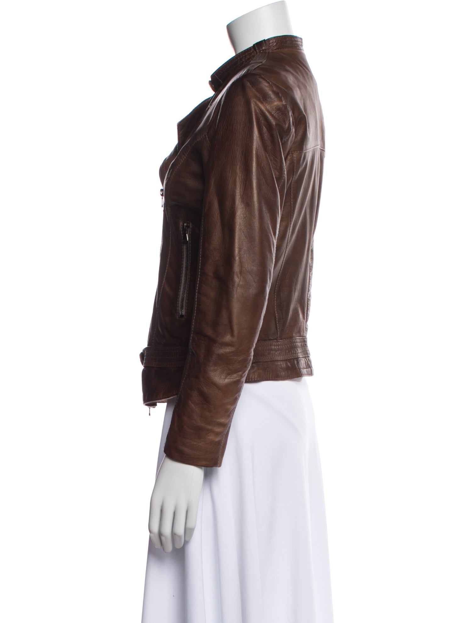 Paul Stuart Leather Biker Jacket