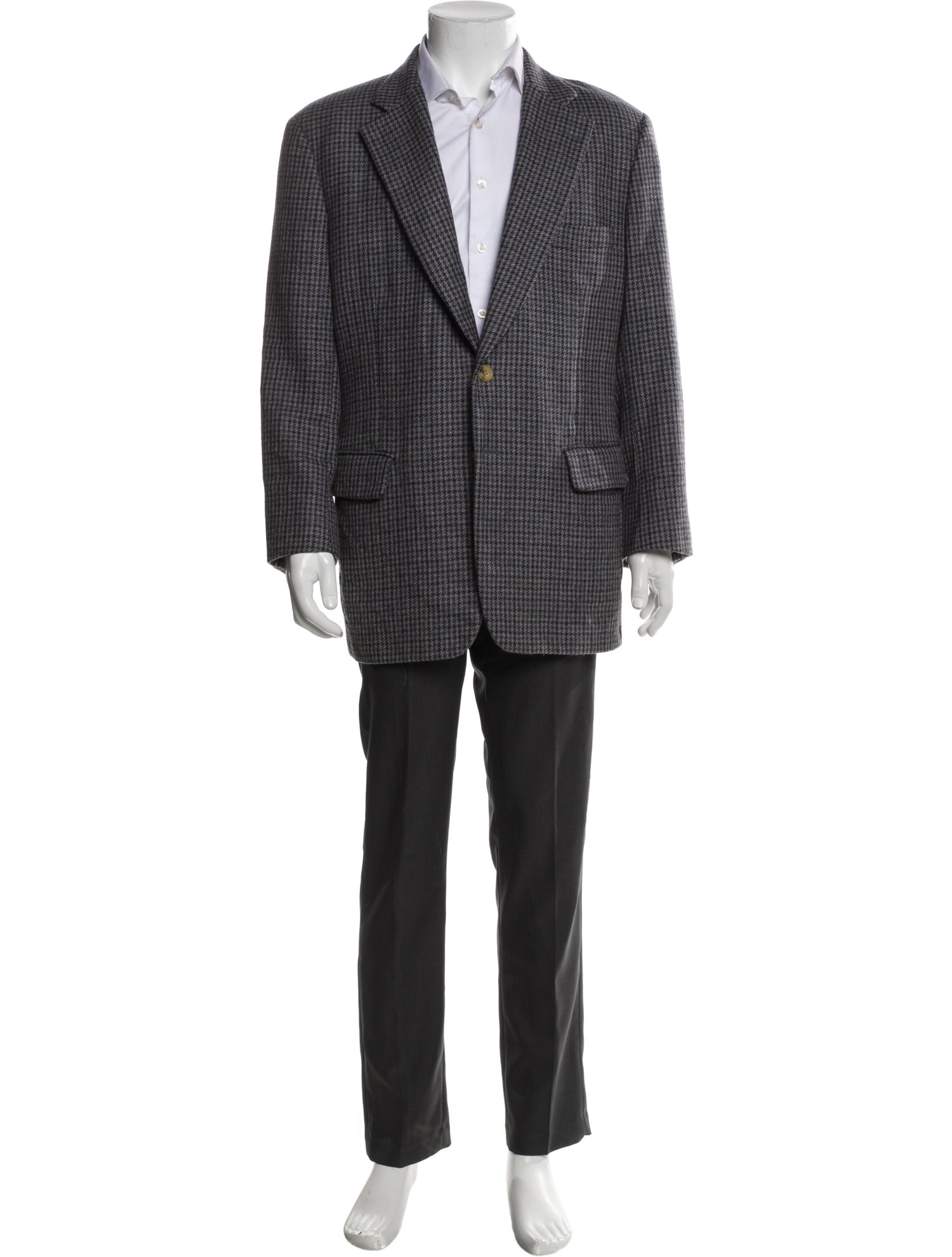 Paul Stuart Wool Houndstooth Print Blazer