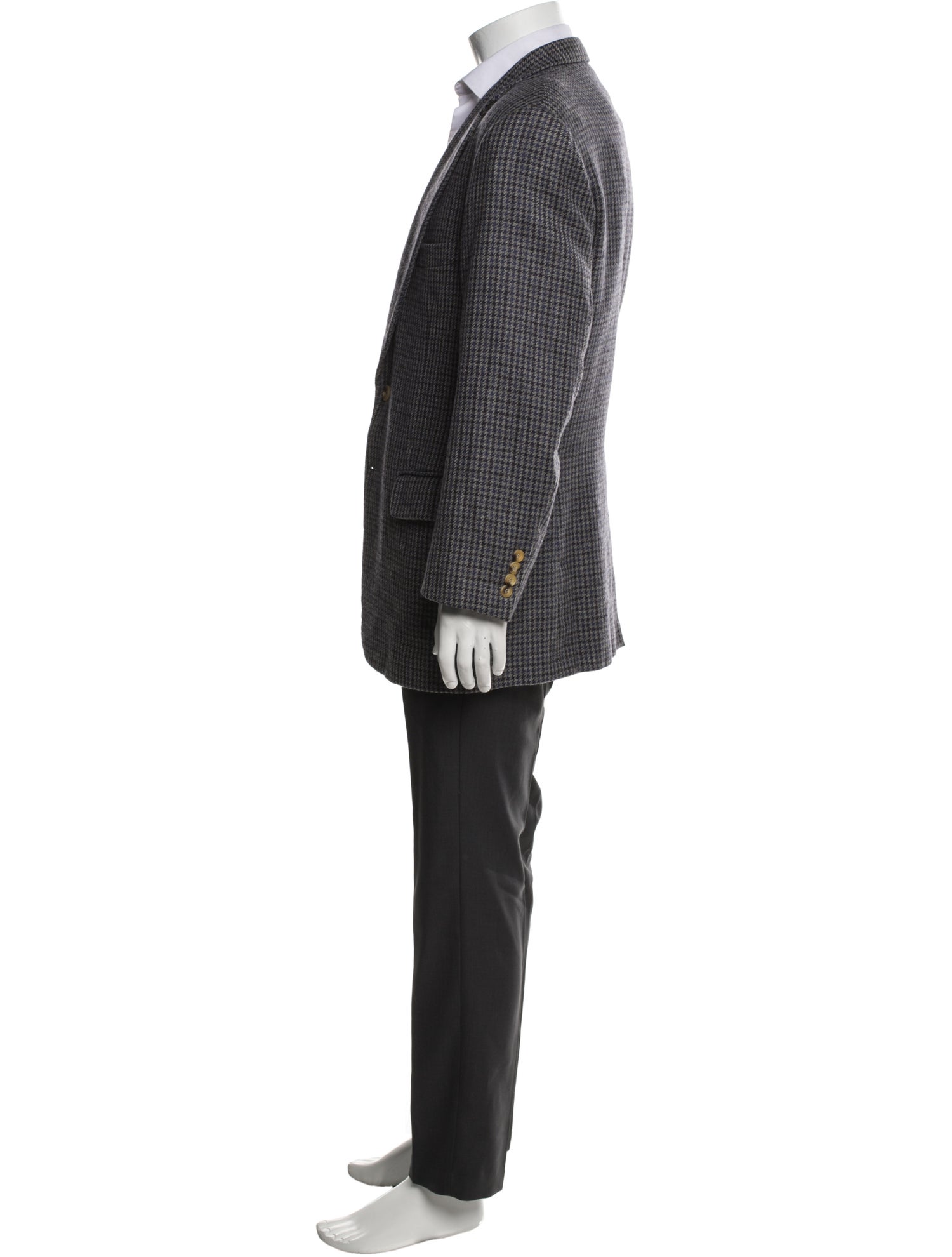 Paul Stuart Wool Houndstooth Print Blazer