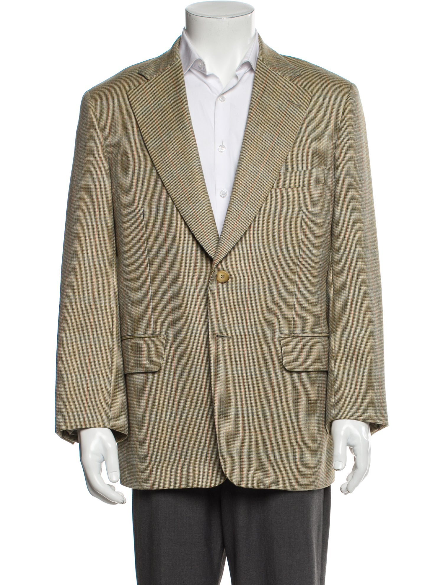 Paul Stuart Wool Houndstooth Print Jacket