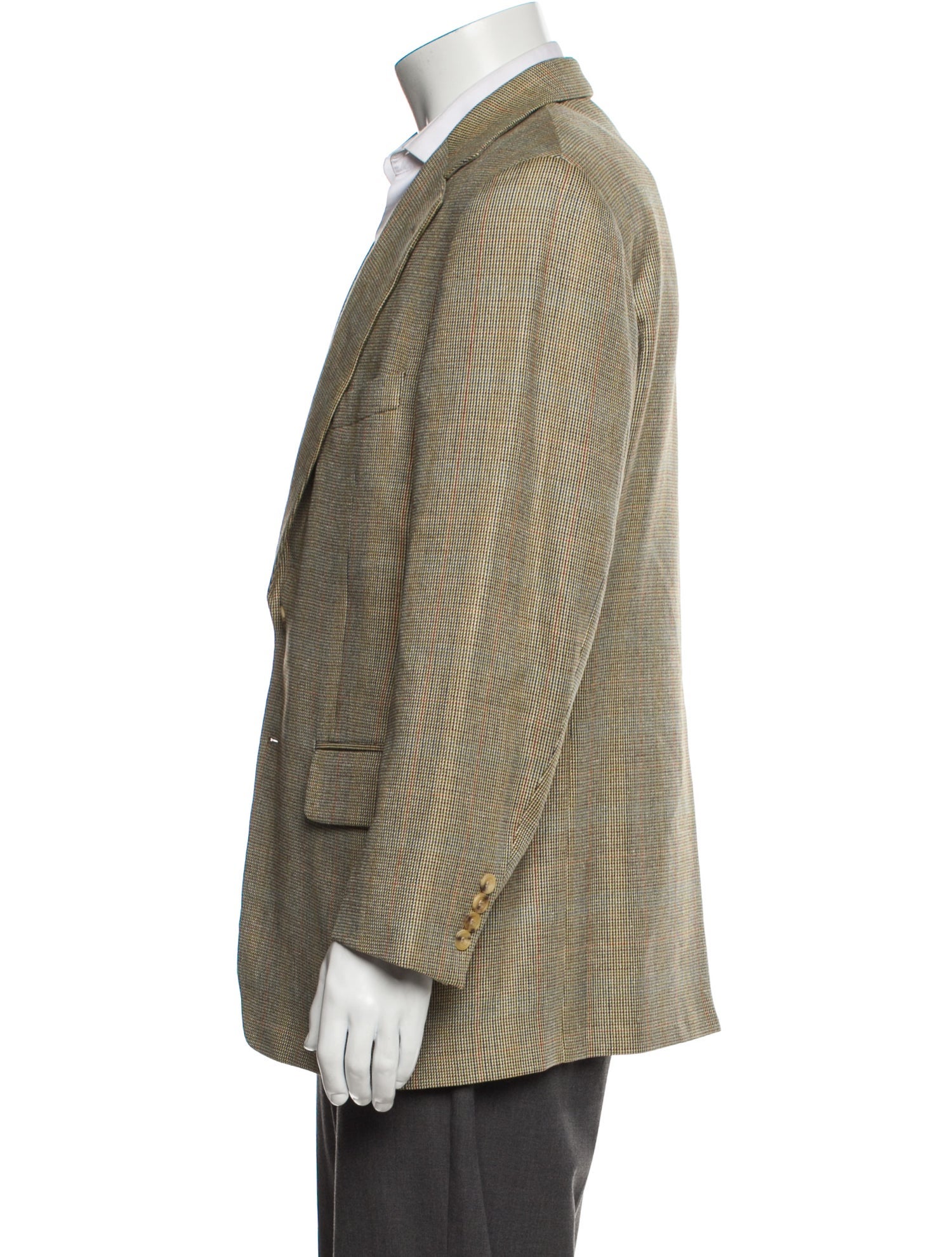 Paul Stuart Wool Houndstooth Print Jacket