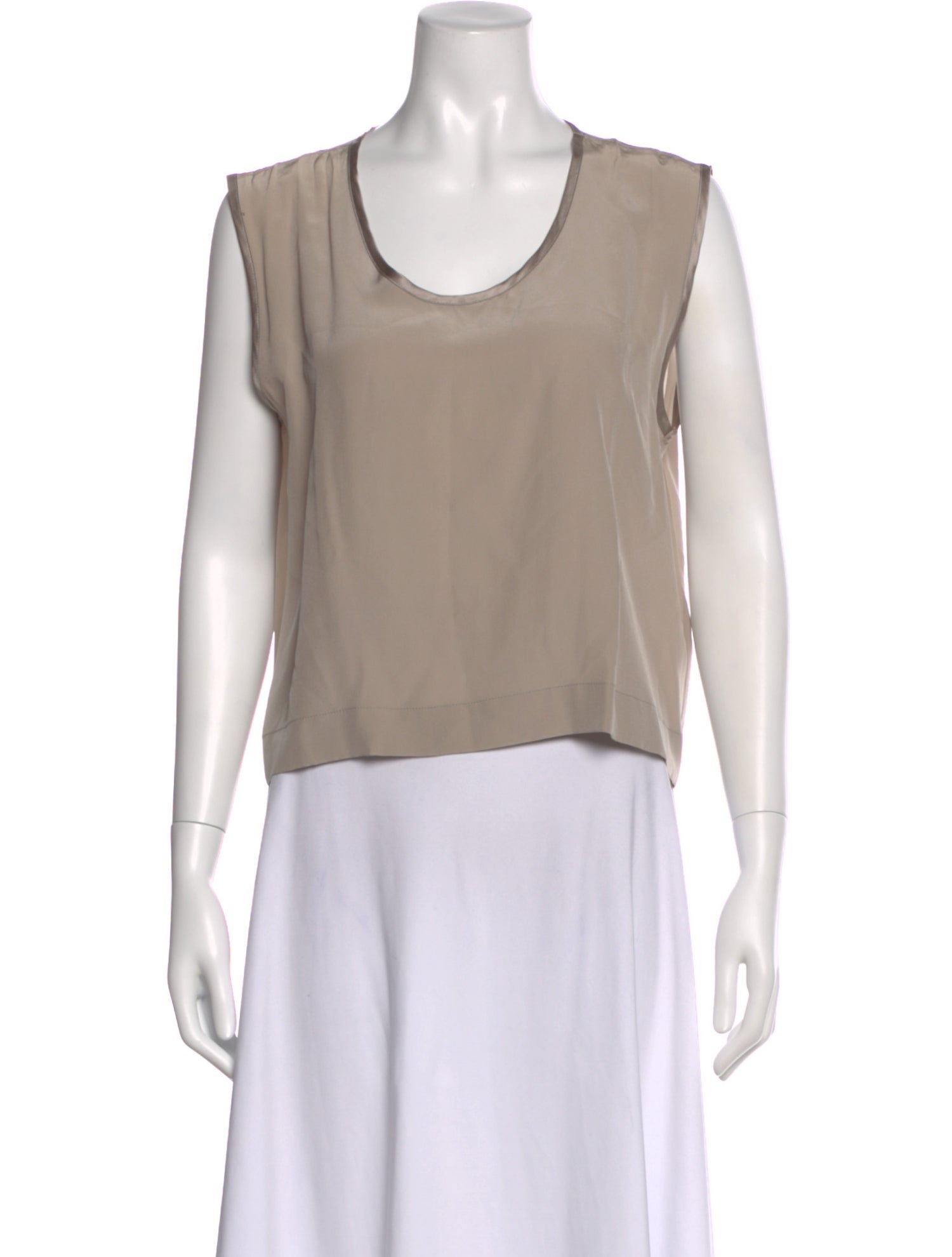 Paul Stuart Silk Scoop Neck Top