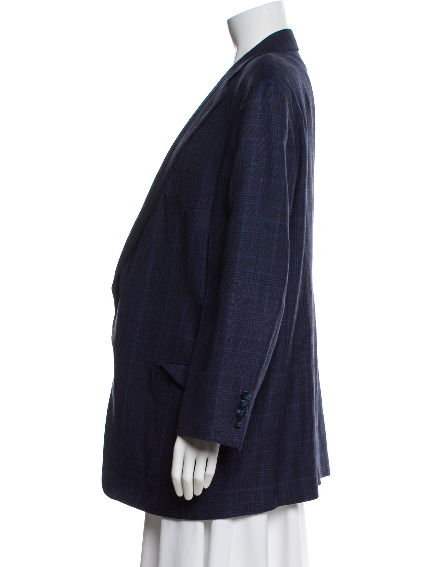 Paul Stuart Wool Plaid Print Blazer
