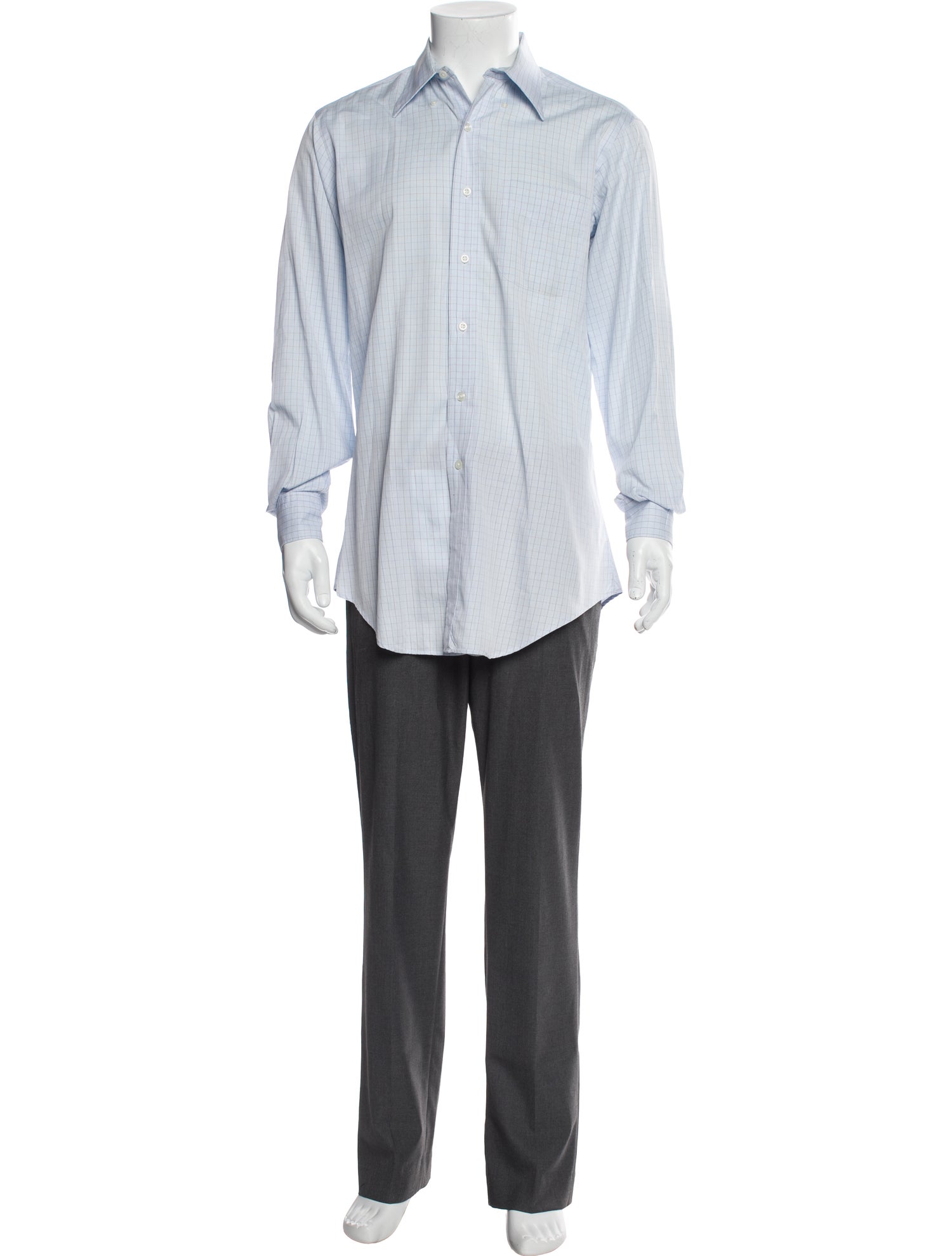 Paul Stuart Plaid Print Long Sleeve Shirt