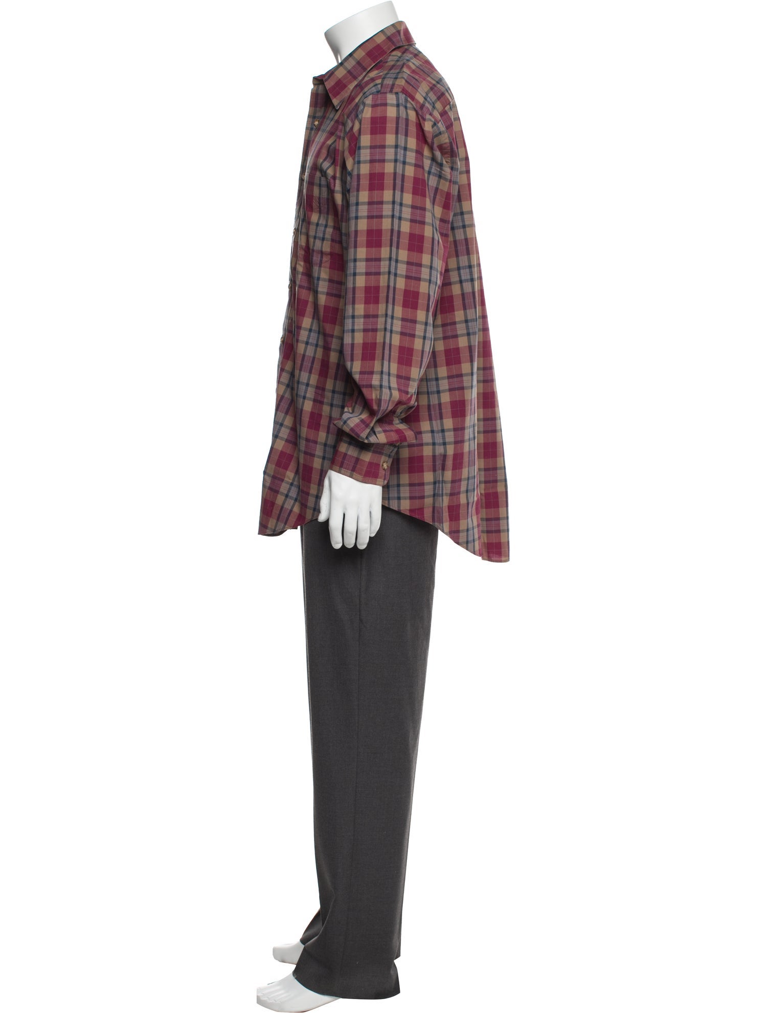 Paul Stuart Plaid Print Long Sleeve Shirt