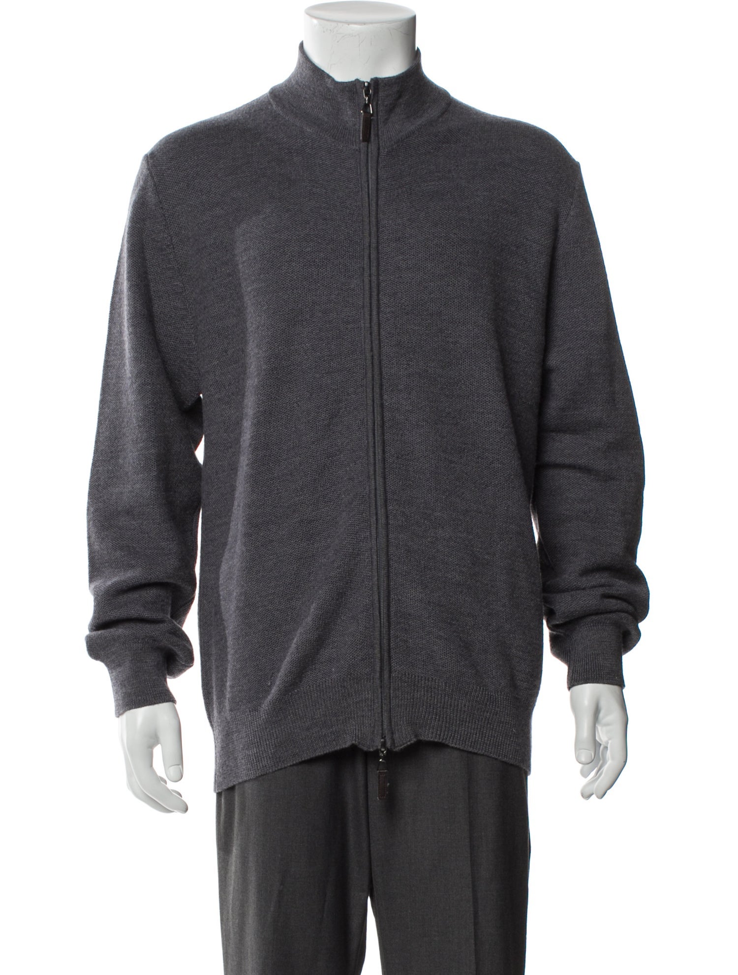 Paul Stuart Merino Wool Mock Neck Cardigan