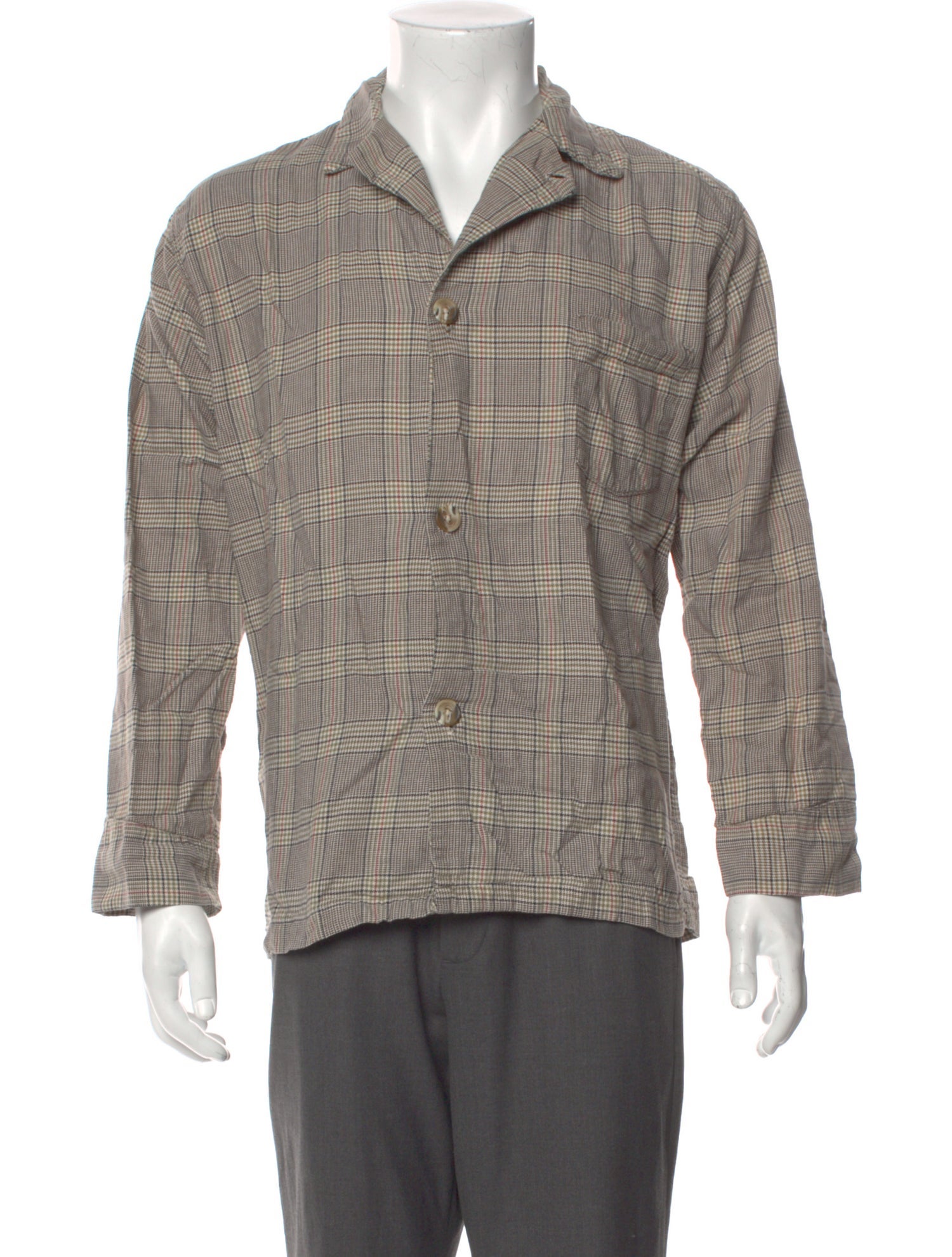 Paul Stuart Plaid Print Long Sleeve Shirt