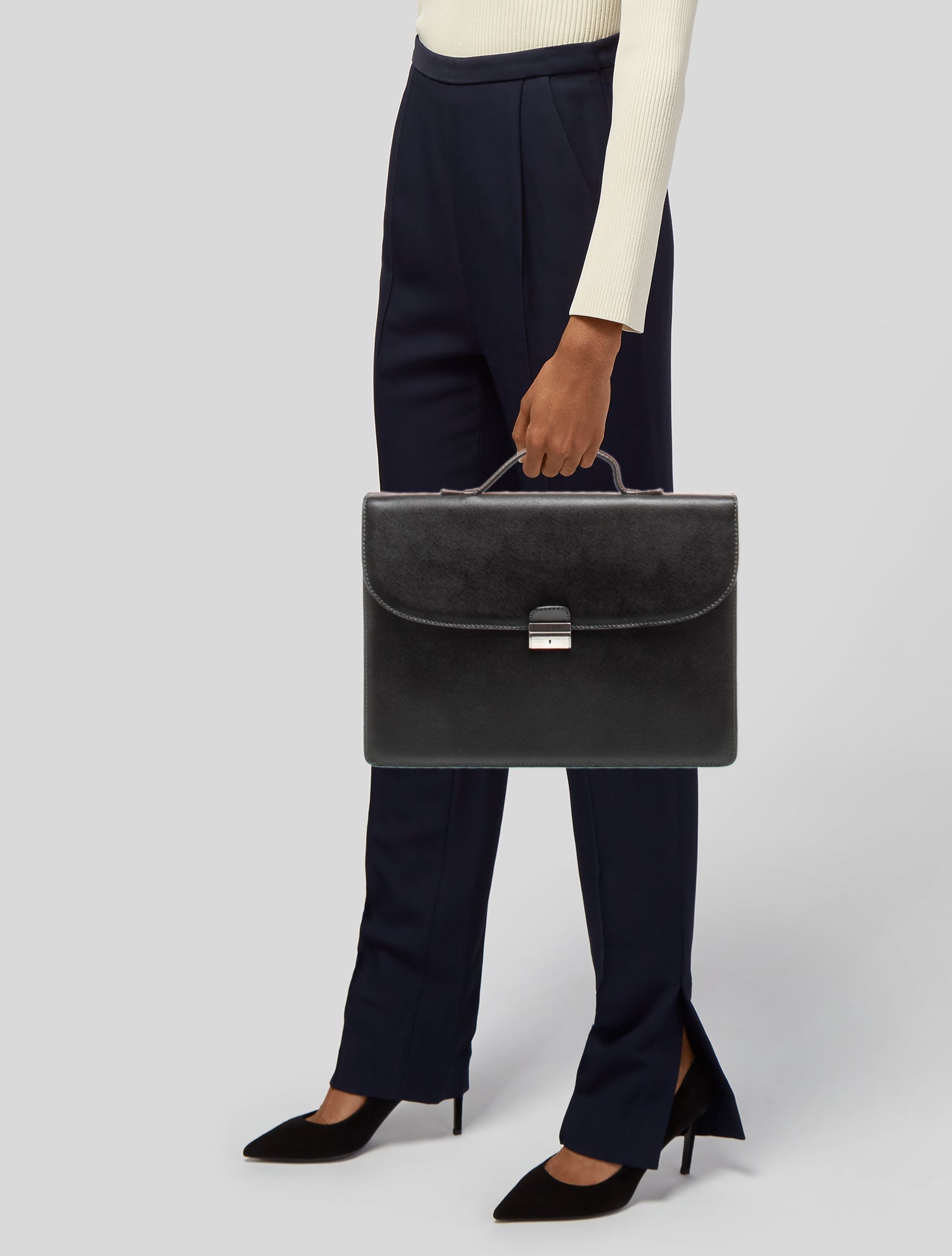 Paul Stuart Leather Briefcase