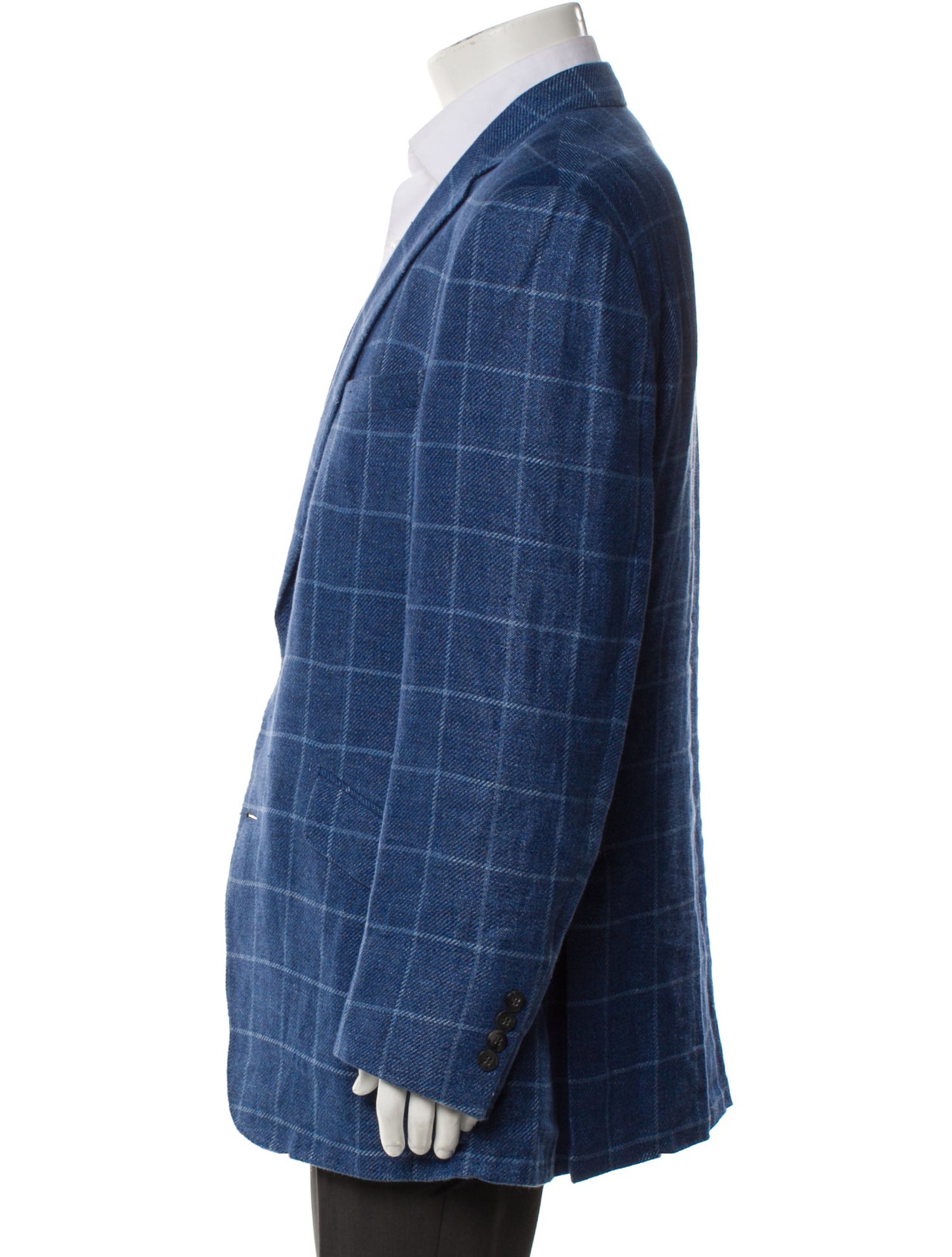 Paul Stuart Cashmere Plaid Print Blazer