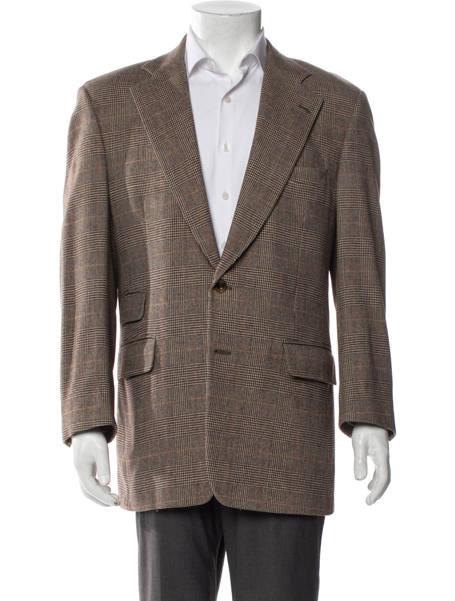 Paul Stuart Plaid Print Blazer