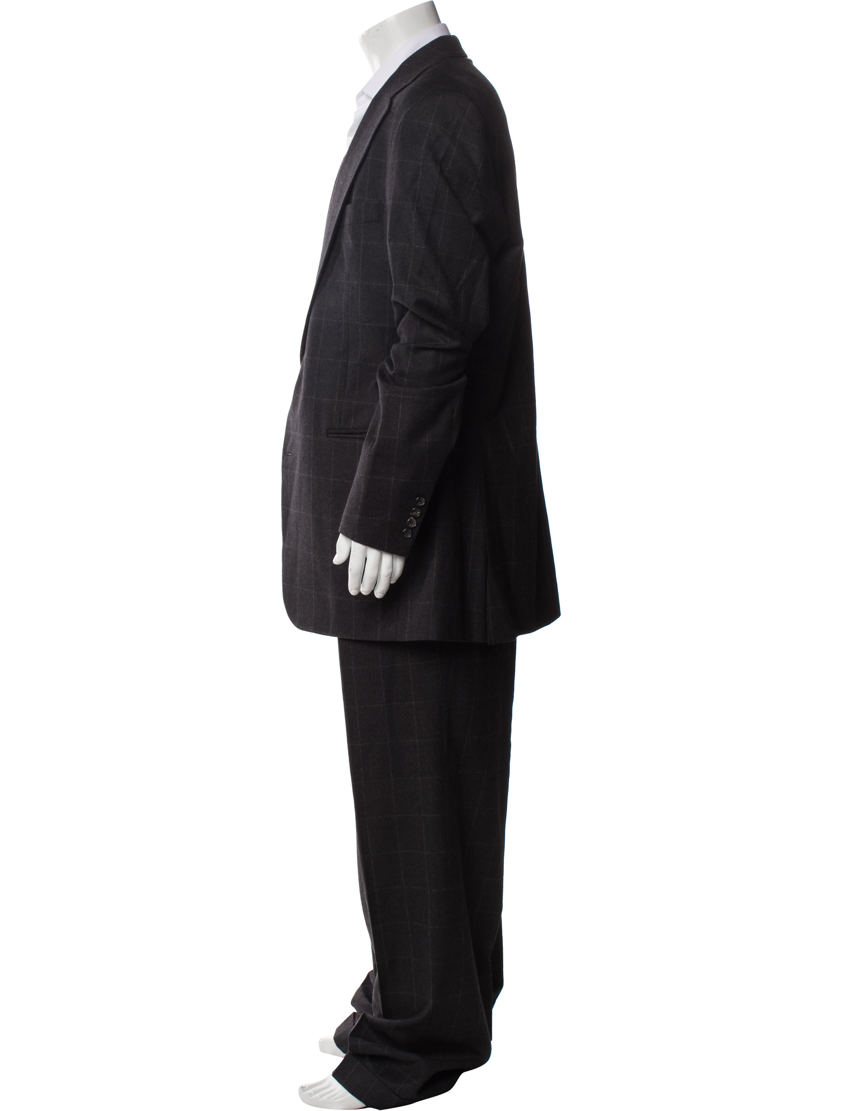 Paul Stuart Wool Plaid Print Two-Piece Suit