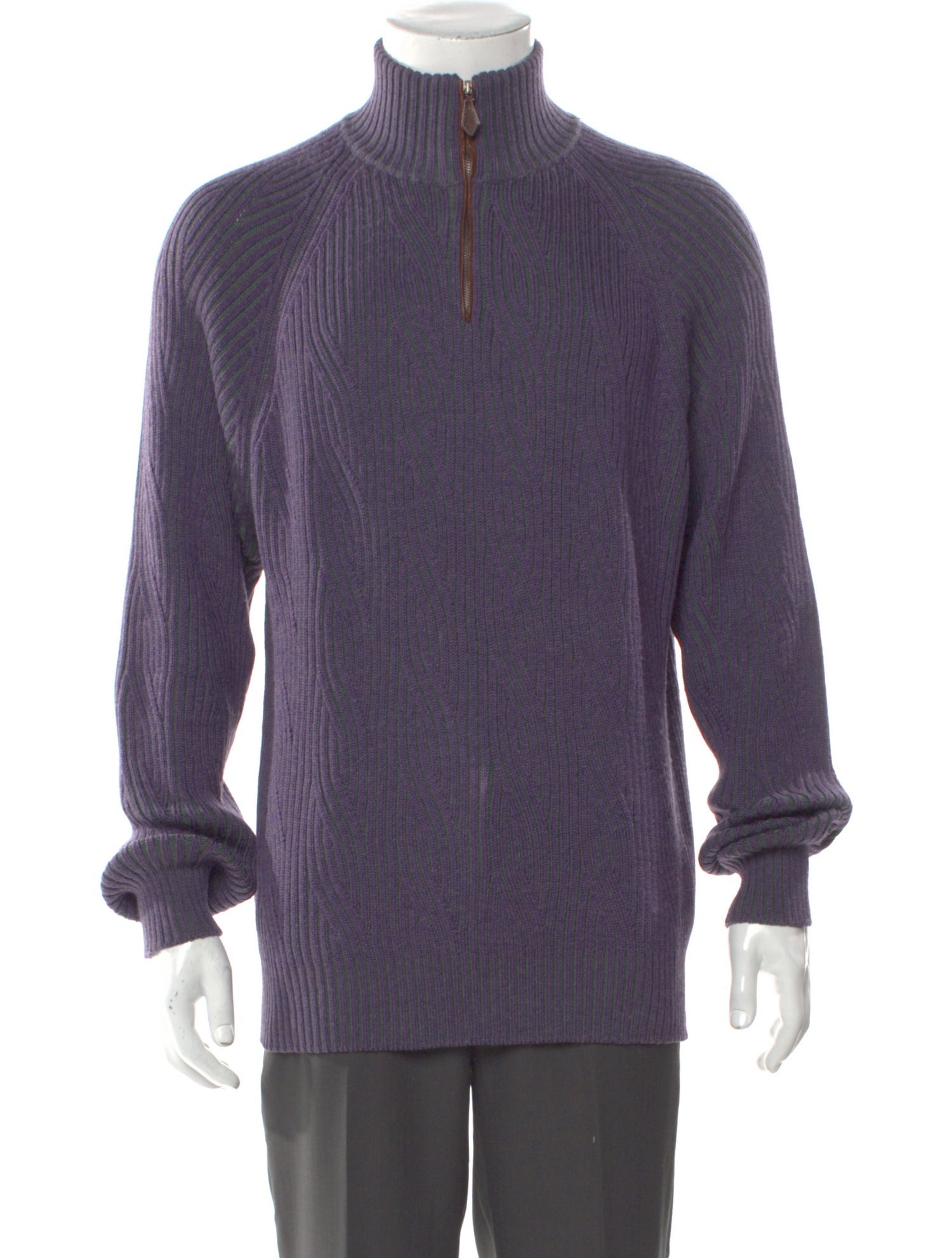 Paul Stuart Merino Wool Mock Neck Polo Sweater