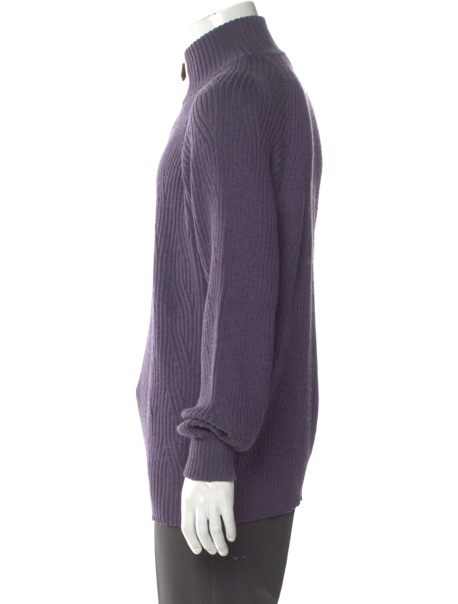 Paul Stuart Merino Wool Mock Neck Polo Sweater