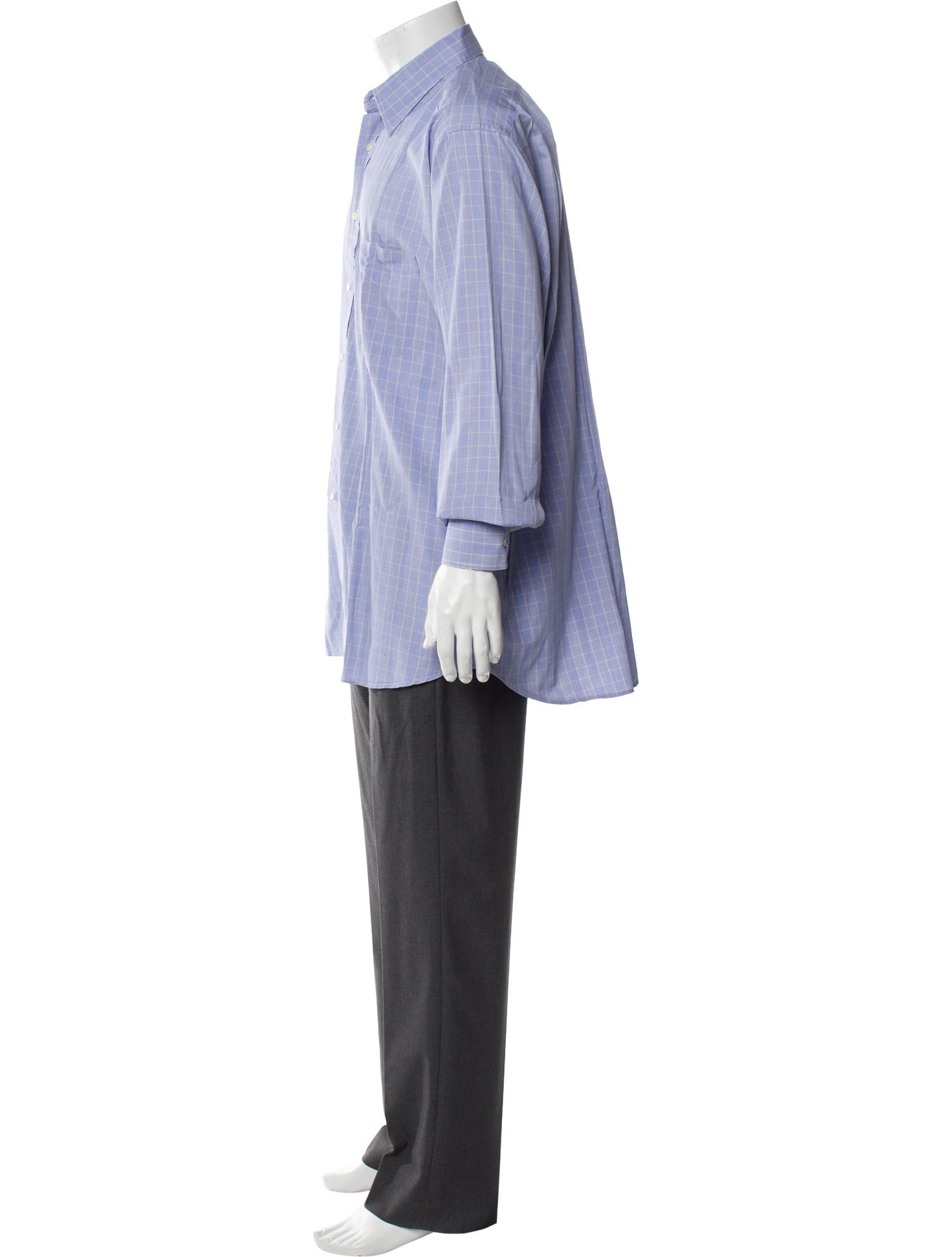 Paul Stuart Plaid Print Long Sleeve Dress Shirt