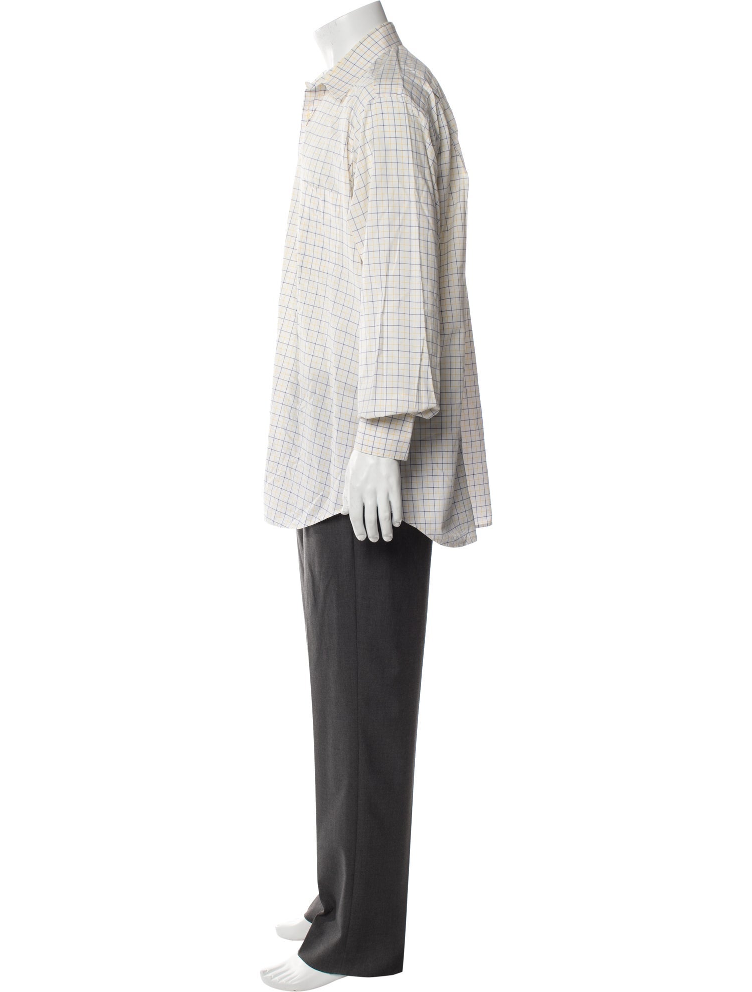 Paul Stuart Plaid Print Long Sleeve Dress Shirt