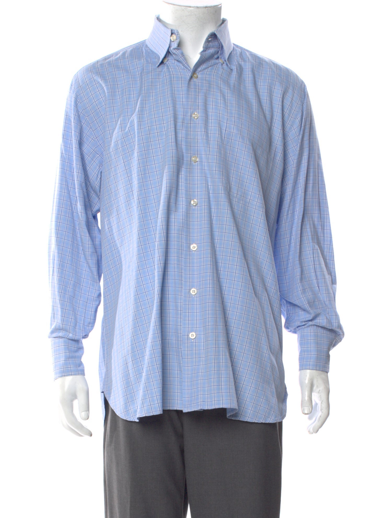 Paul Stuart Plaid Print Long Sleeve Shirt