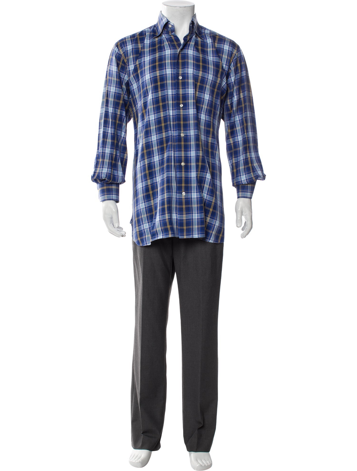 Paul Stuart Plaid Print Long Sleeve Shirt